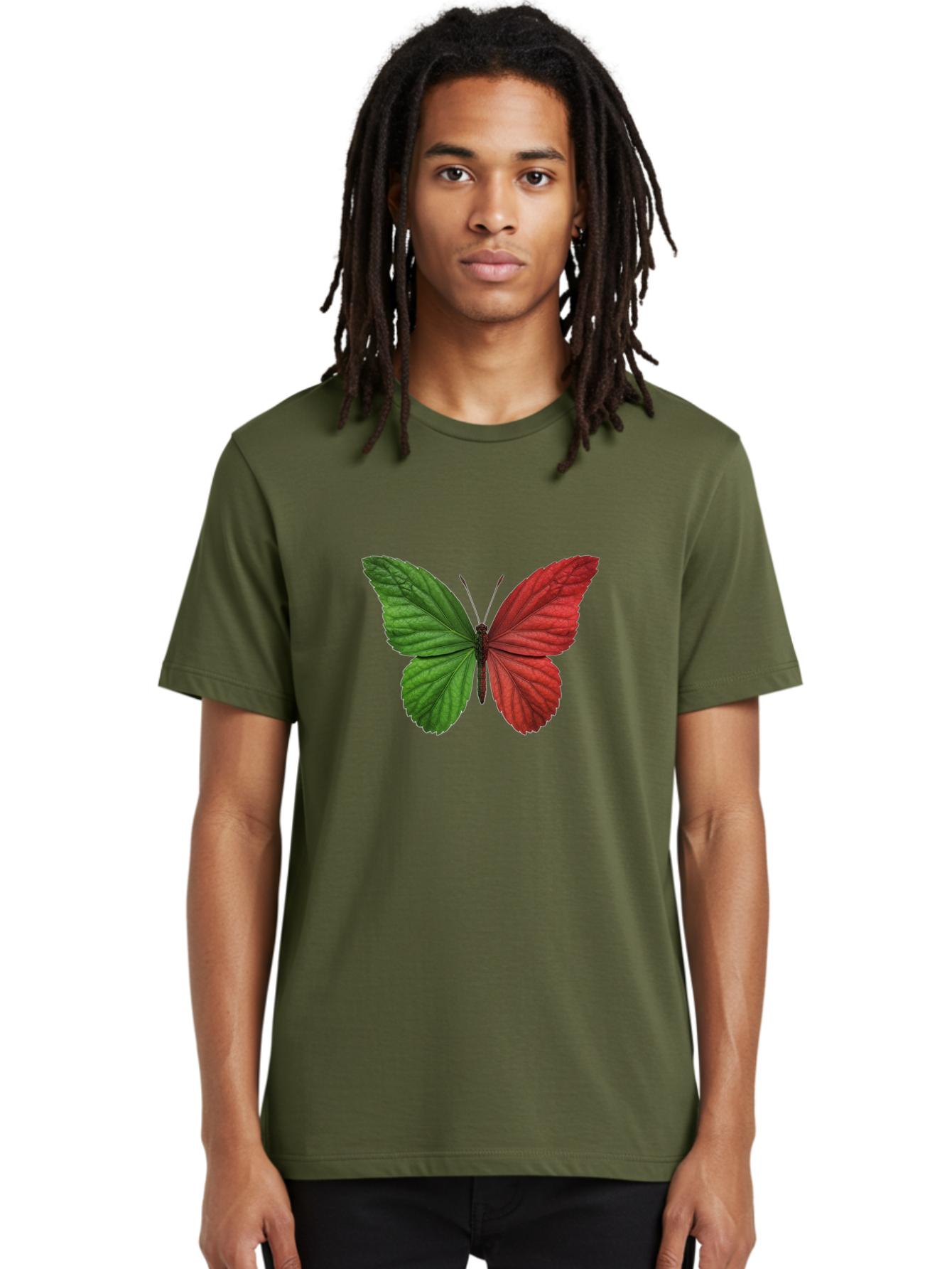 Red-And-Green-Butterfly Men'S Graphic Tee, 100% Cotton, Comfortable Casual Summer Wear, Machine Washable, Vintage Camera, Old Camera, Antique Camera, Black Camera, Classic Photography, Photography Equipment, Nostalgic Device, Film Camera, Ban295 21
