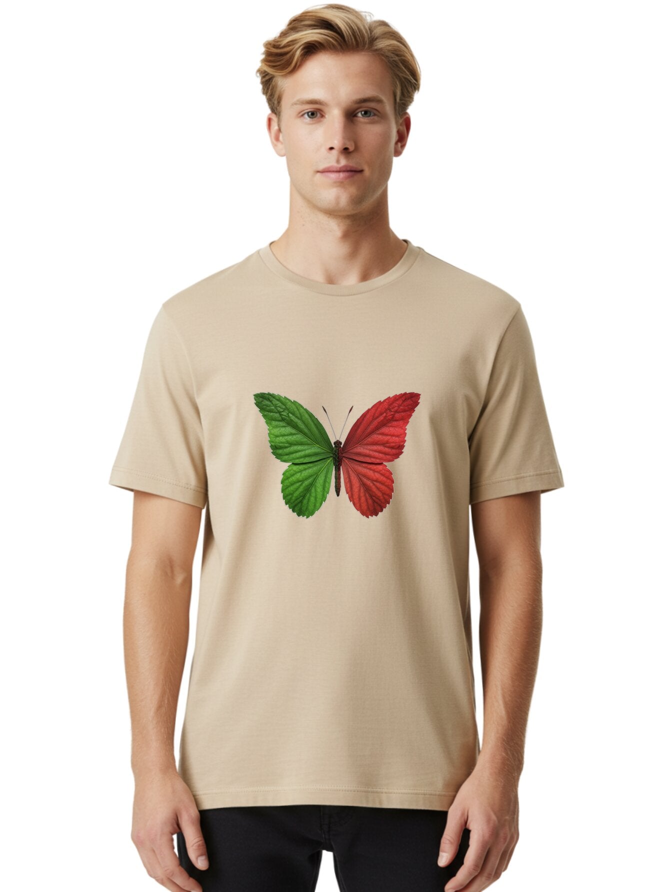 Red-And-Green-Butterfly Men'S Graphic Tee, 100% Cotton, Comfortable Casual Summer Wear, Machine Washable, Vintage Camera, Old Camera, Antique Camera, Black Camera, Classic Photography, Photography Equipment, Nostalgic Device, Film Camera, Ban295 29