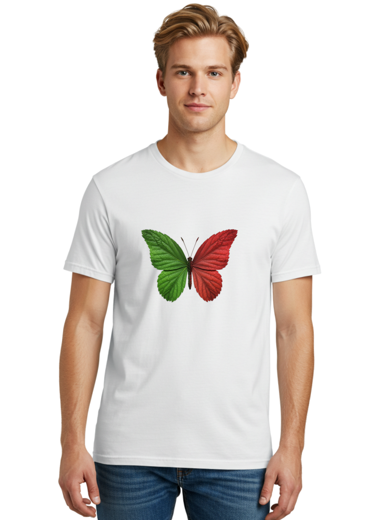 Red-And-Green-Butterfly Men'S Graphic Tee, 100% Cotton, Comfortable Casual Summer Wear, Machine Washable, Vintage Camera, Old Camera, Antique Camera, Black Camera, Classic Photography, Photography Equipment, Nostalgic Device, Film Camera, Ban295 29