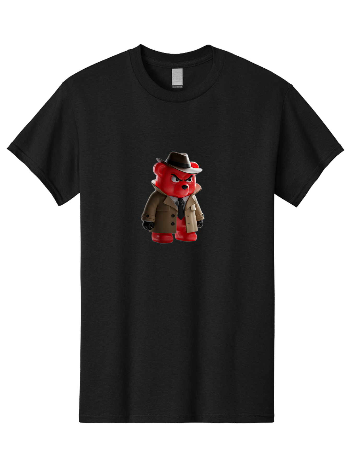 Red-Bear-Detective Men'S Graphic Tee, 100% Cotton, Comfortable Casual Summer Wear, Machine Washable, Vintage Camera, Old Camera, Antique Camera, Black Camera, Classic Photography, Photography Equipment, Nostalgic Device, Film Camera, Ban298