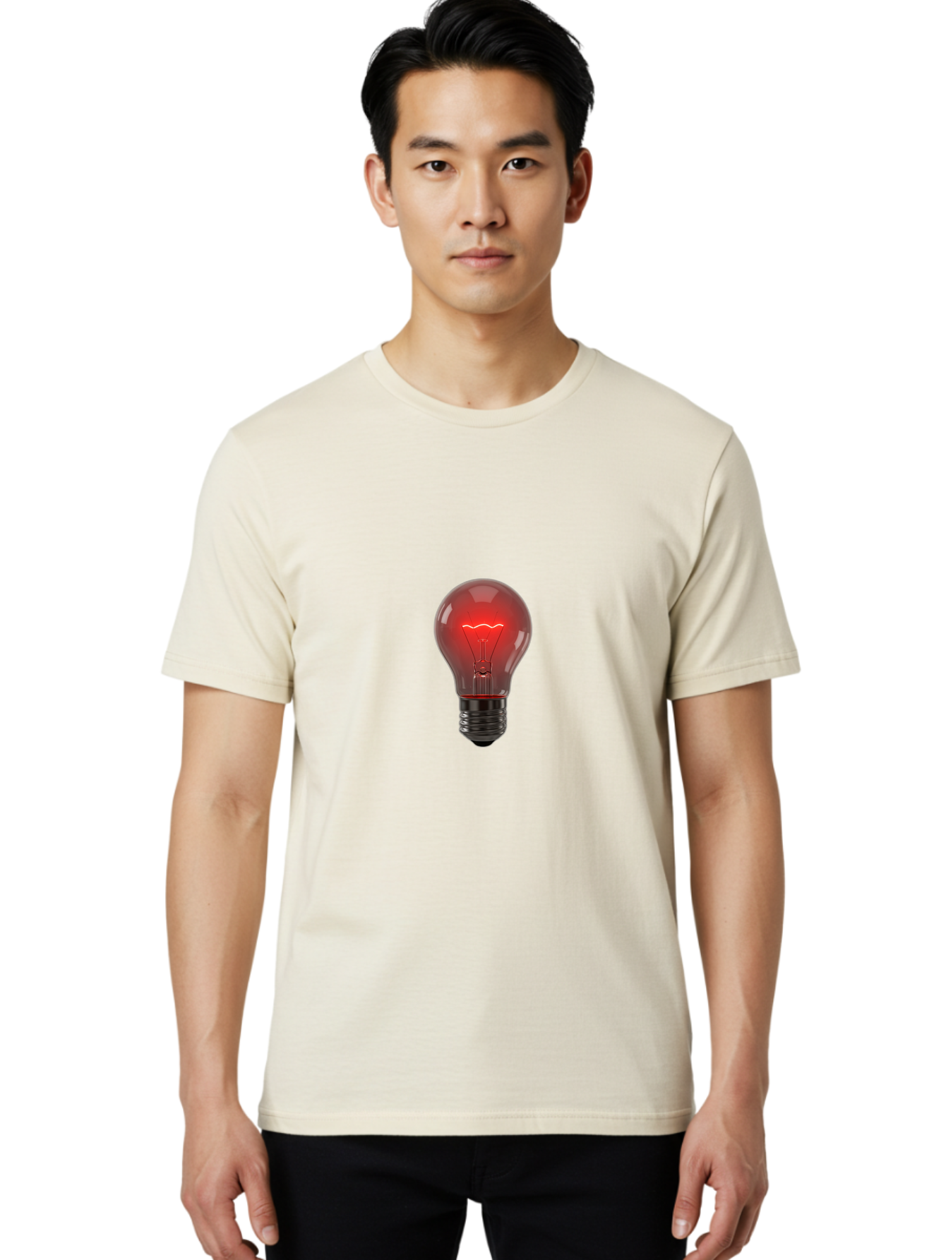 Red-Light-Bulb Men'S Graphic Tee, 100% Cotton, Comfortable Casual Summer Wear, Machine Washable, Vintage Camera, Old Camera, Antique Camera, Black Camera, Classic Photography, Photography Equipment, Nostalgic Device, Film Camera, Camera Art Ban304 20