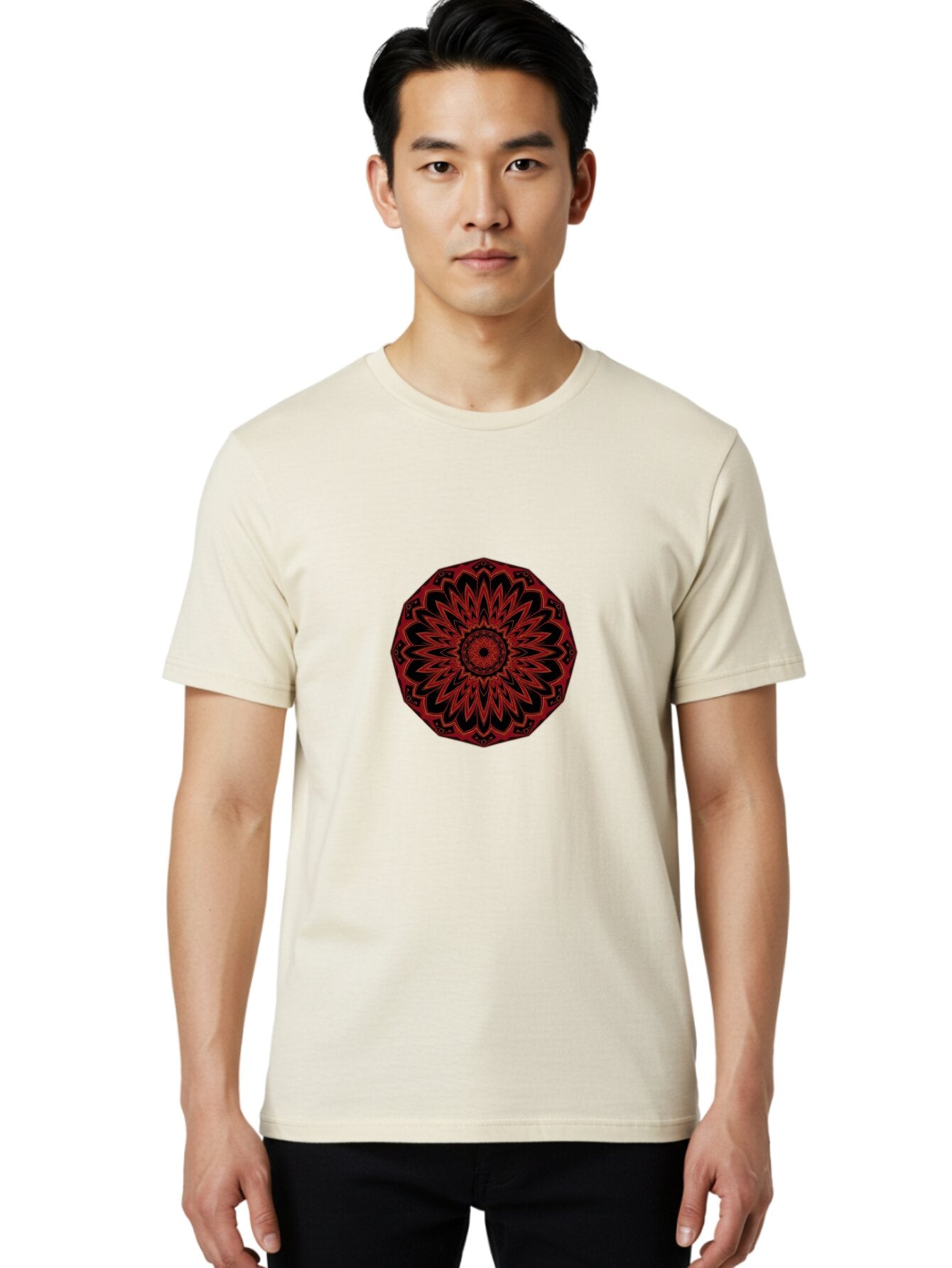 Red-Mandala Men'S Graphic Tee, 100% Cotton, Comfortable Casual Summer Wear, Machine Washable, Vintage Camera, Old Camera, Antique Camera, Black Camera, Classic Photography, Photography Equipment, Nostalgic Device, Film Camera, Camera Art Ban305 24