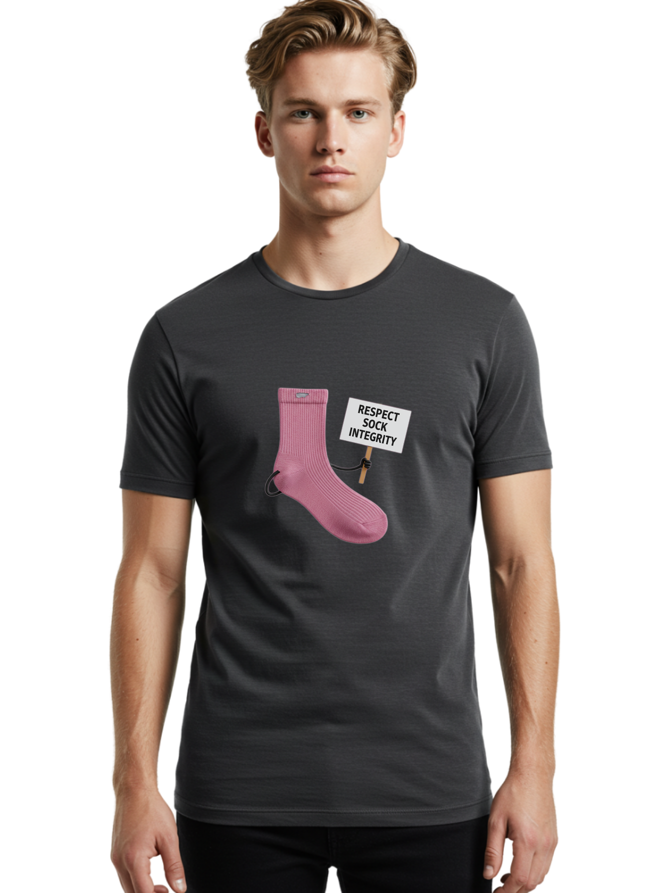 Respect-Sock-Integrity Men'S Graphic Tee, 100% Cotton, Comfortable Casual Summer Wear, Machine Washable, Vintage Camera, Old Camera, Antique Camera, Black Camera, Classic Photography, Photography Equipment, Nostalgic Device, Film Camera, Ban314 17