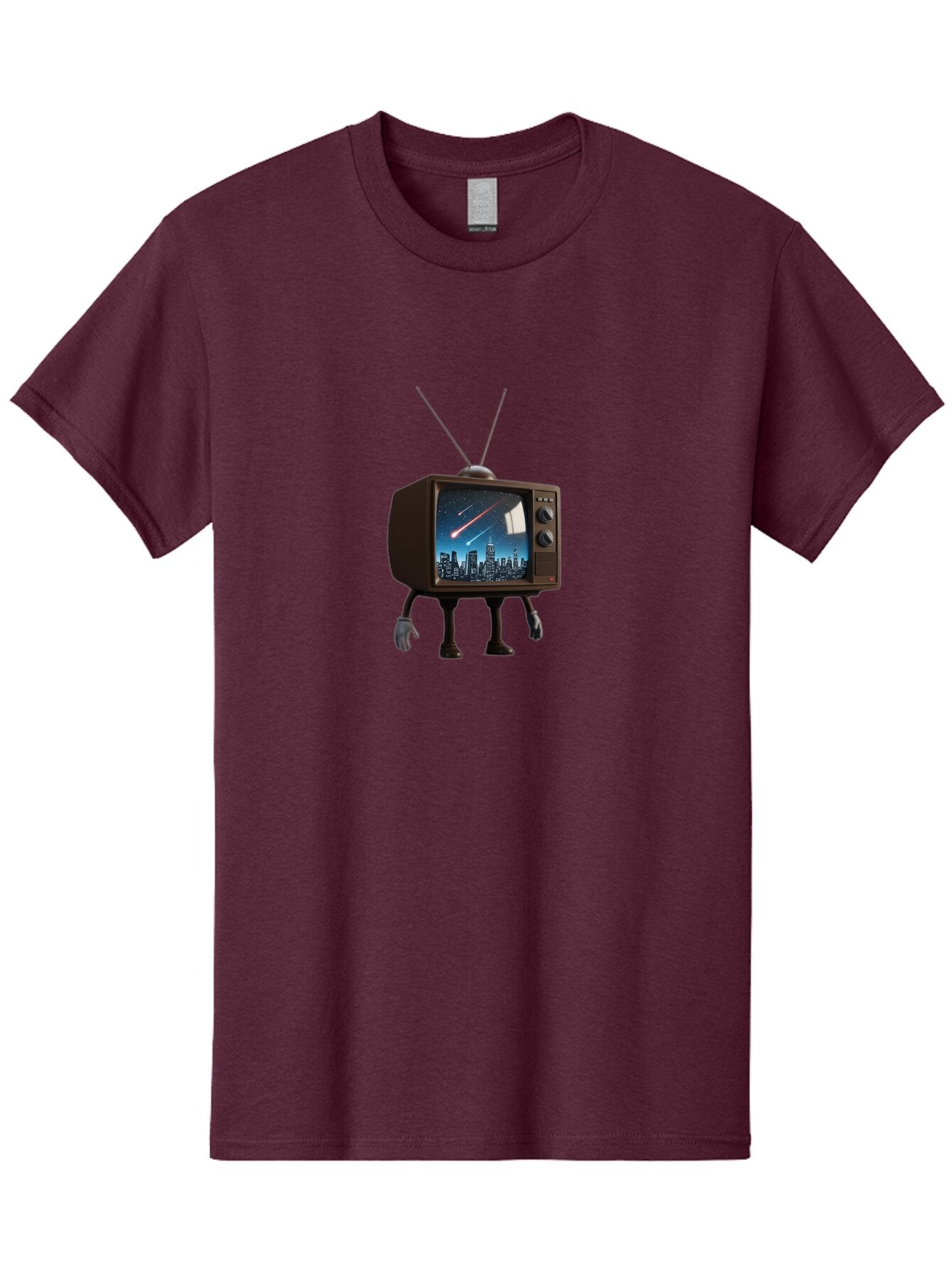 Retro-Tv-With-Meteor Men'S Graphic Tee, 100% Cotton, Comfortable Casual Summer Wear, Machine Washable, Vintage Camera, Old Camera, Antique Camera, Black Camera, Classic Photography, Photography Equipment, Nostalgic Device, Film Camera, Ban317 12