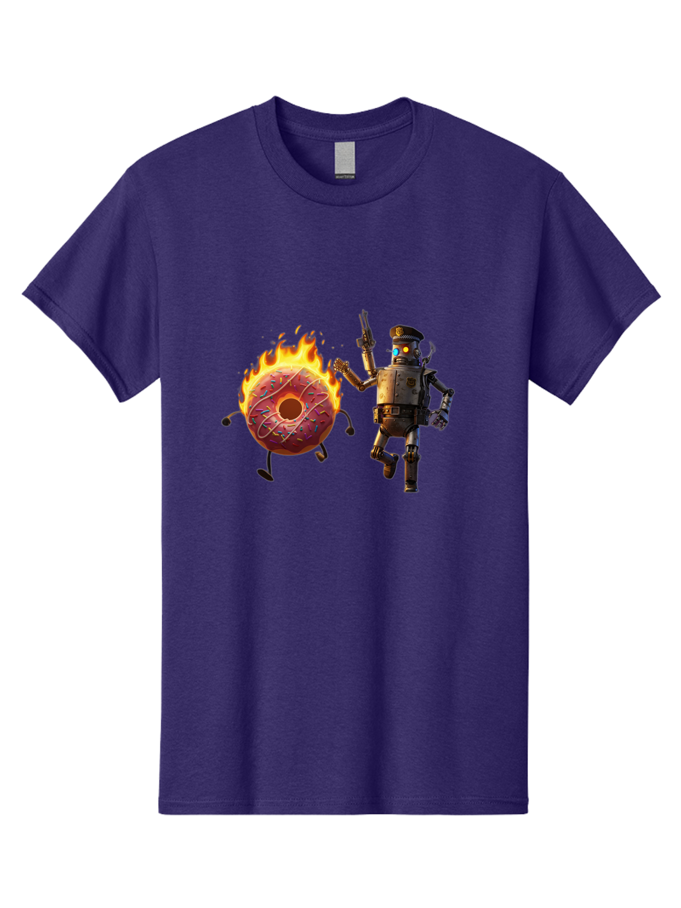 Robot-And-Donut Men'S Graphic Tee, 100% Cotton, Comfortable Casual Summer Wear, Machine Washable, Vintage Camera, Old Camera, Antique Camera, Black Camera, Classic Photography, Photography Equipment, Nostalgic Device, Film Camera, Camera Art Ban324