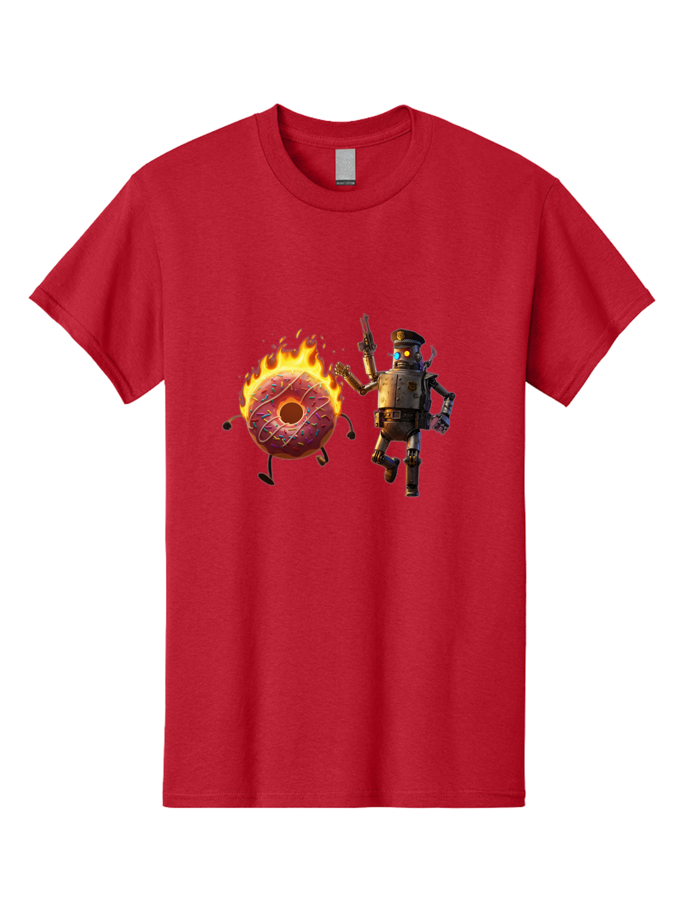 Robot-And-Donut Men'S Graphic Tee, 100% Cotton, Comfortable Casual Summer Wear, Machine Washable, Vintage Camera, Old Camera, Antique Camera, Black Camera, Classic Photography, Photography Equipment, Nostalgic Device, Film Camera, Camera Art Ban324