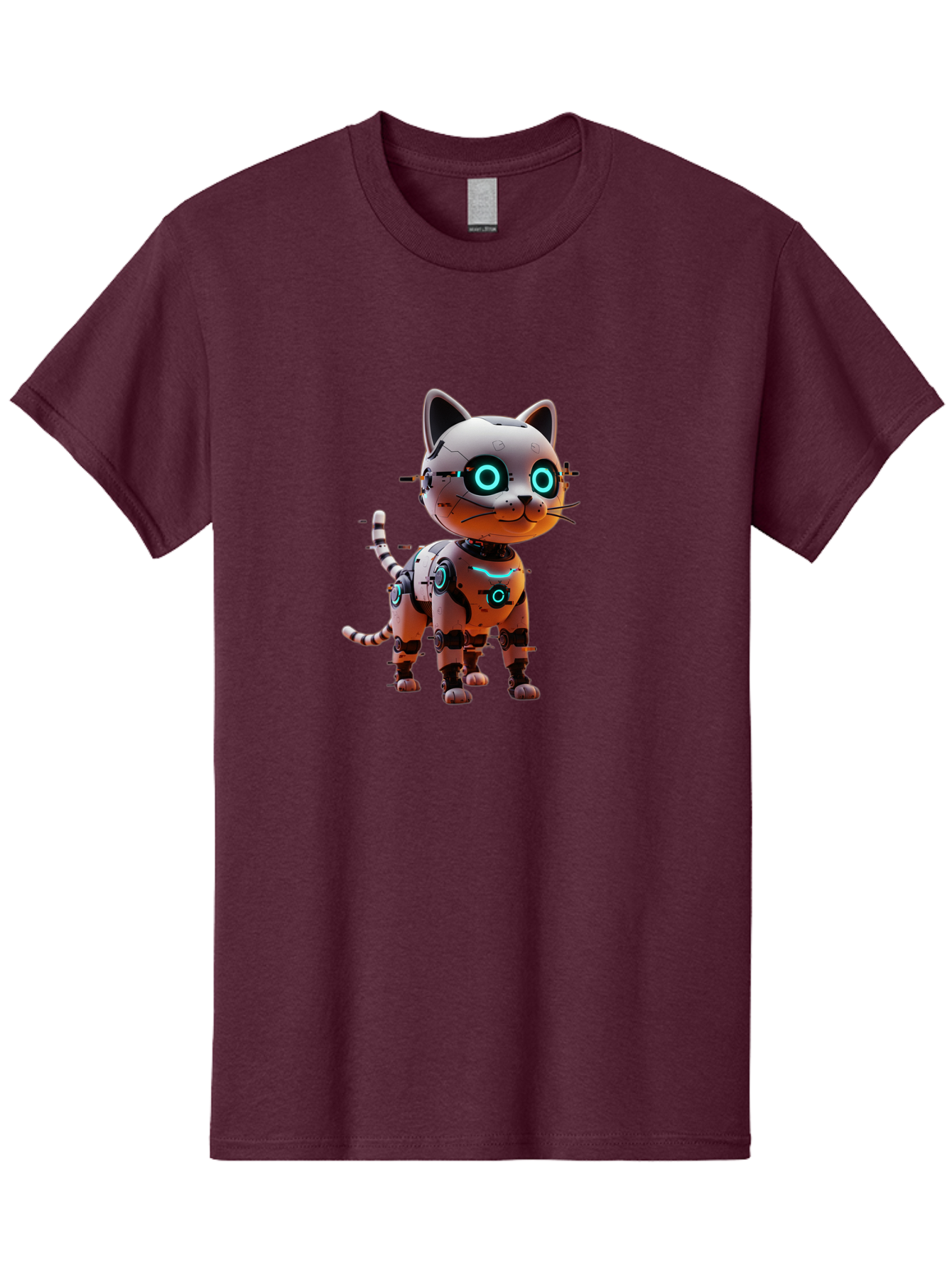 Robot-Cat-1 Men'S Graphic Tee, 100% Cotton, Comfortable Casual Summer Wear, Machine Washable, Vintage Camera, Old Camera, Antique Camera, Black Camera, Classic Photography, Photography Equipment, Nostalgic Device, Film Camera, Camera Art Ban326