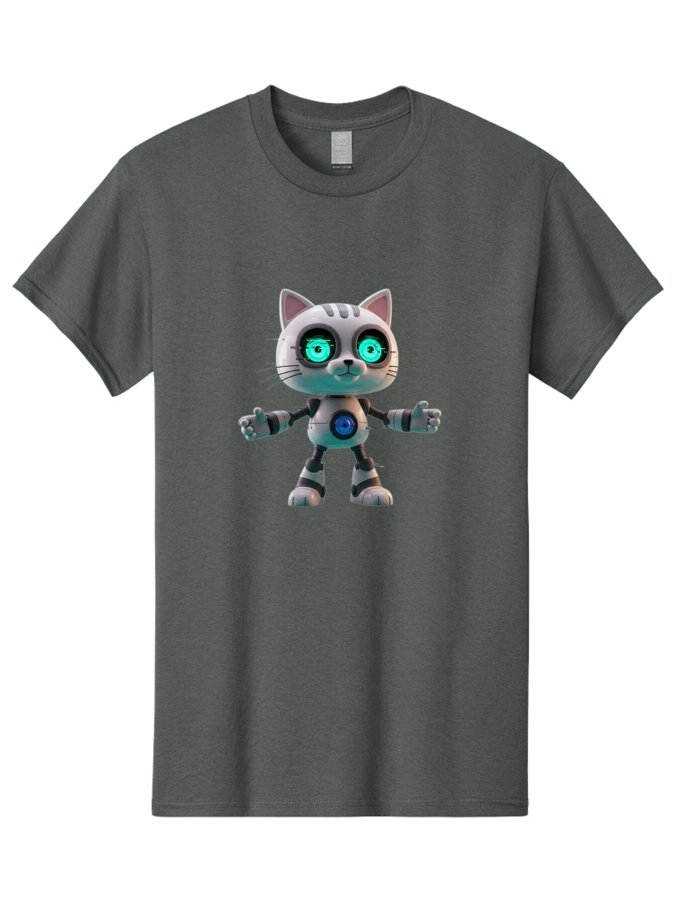 Robot-Cat-2 Men'S Graphic Tee, 100% Cotton, Comfortable Casual Summer Wear, Machine Washable, Vintage Camera, Old Camera, Antique Camera, Black Camera, Classic Photography, Photography Equipment, Nostalgic Device, Film Camera, Camera Art Ban327 8