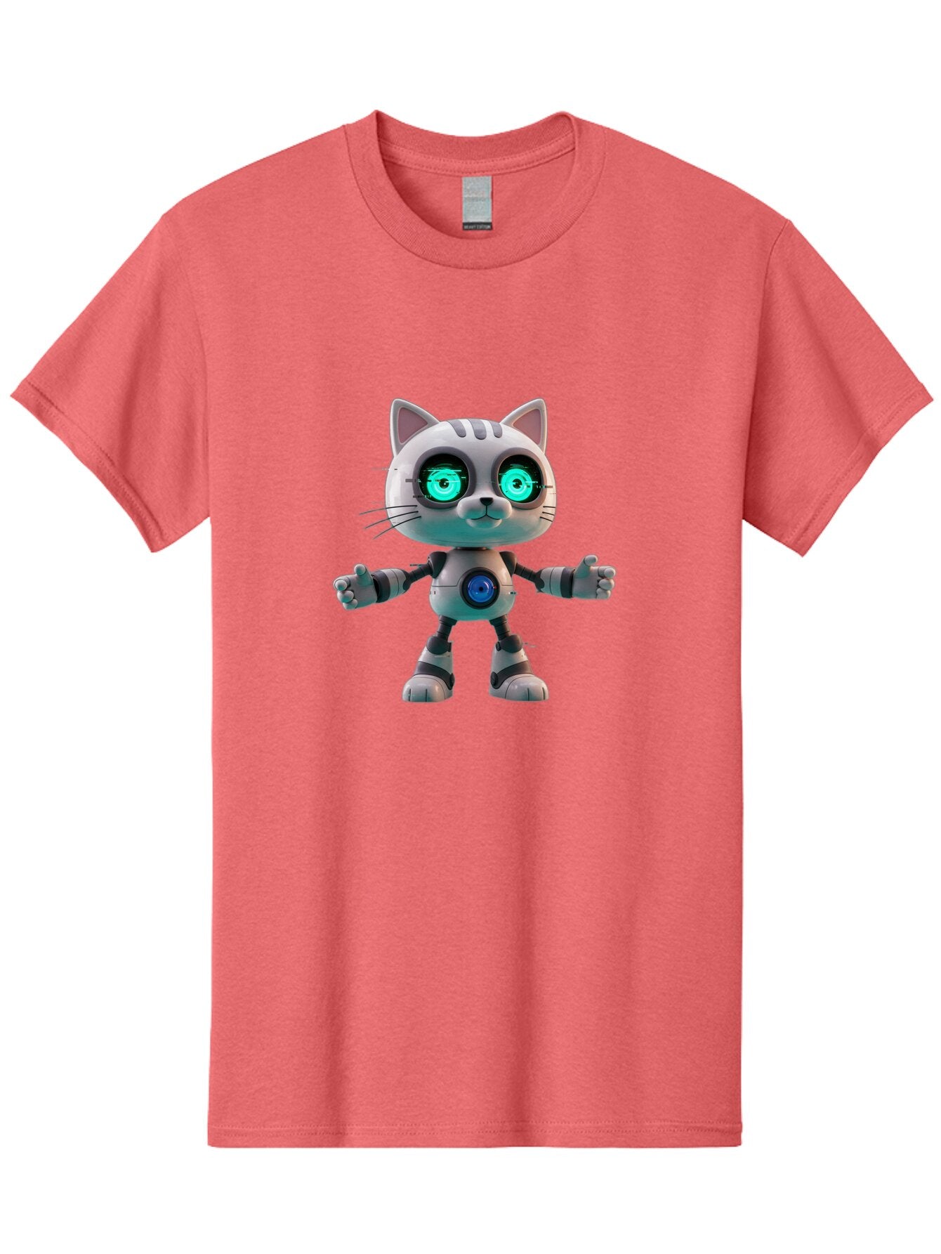 Robot-Cat-2 Men'S Graphic Tee, 100% Cotton, Comfortable Casual Summer Wear, Machine Washable, Vintage Camera, Old Camera, Antique Camera, Black Camera, Classic Photography, Photography Equipment, Nostalgic Device, Film Camera, Camera Art Ban327 7