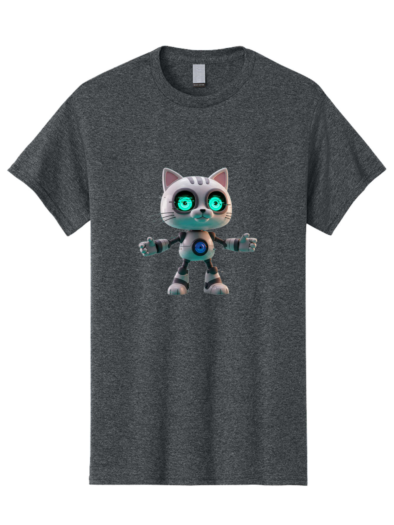 Robot-Cat-2 Men'S Graphic Tee, 100% Cotton, Comfortable Casual Summer Wear, Machine Washable, Vintage Camera, Old Camera, Antique Camera, Black Camera, Classic Photography, Photography Equipment, Nostalgic Device, Film Camera, Camera Art Ban327