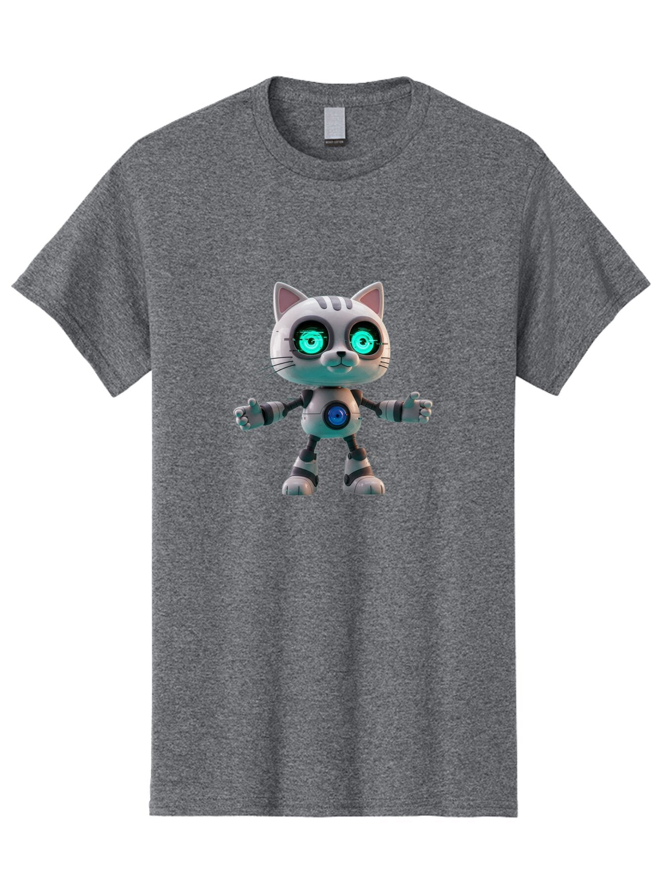 Robot-Cat-2 Men'S Graphic Tee, 100% Cotton, Comfortable Casual Summer Wear, Machine Washable, Vintage Camera, Old Camera, Antique Camera, Black Camera, Classic Photography, Photography Equipment, Nostalgic Device, Film Camera, Camera Art Ban327 6