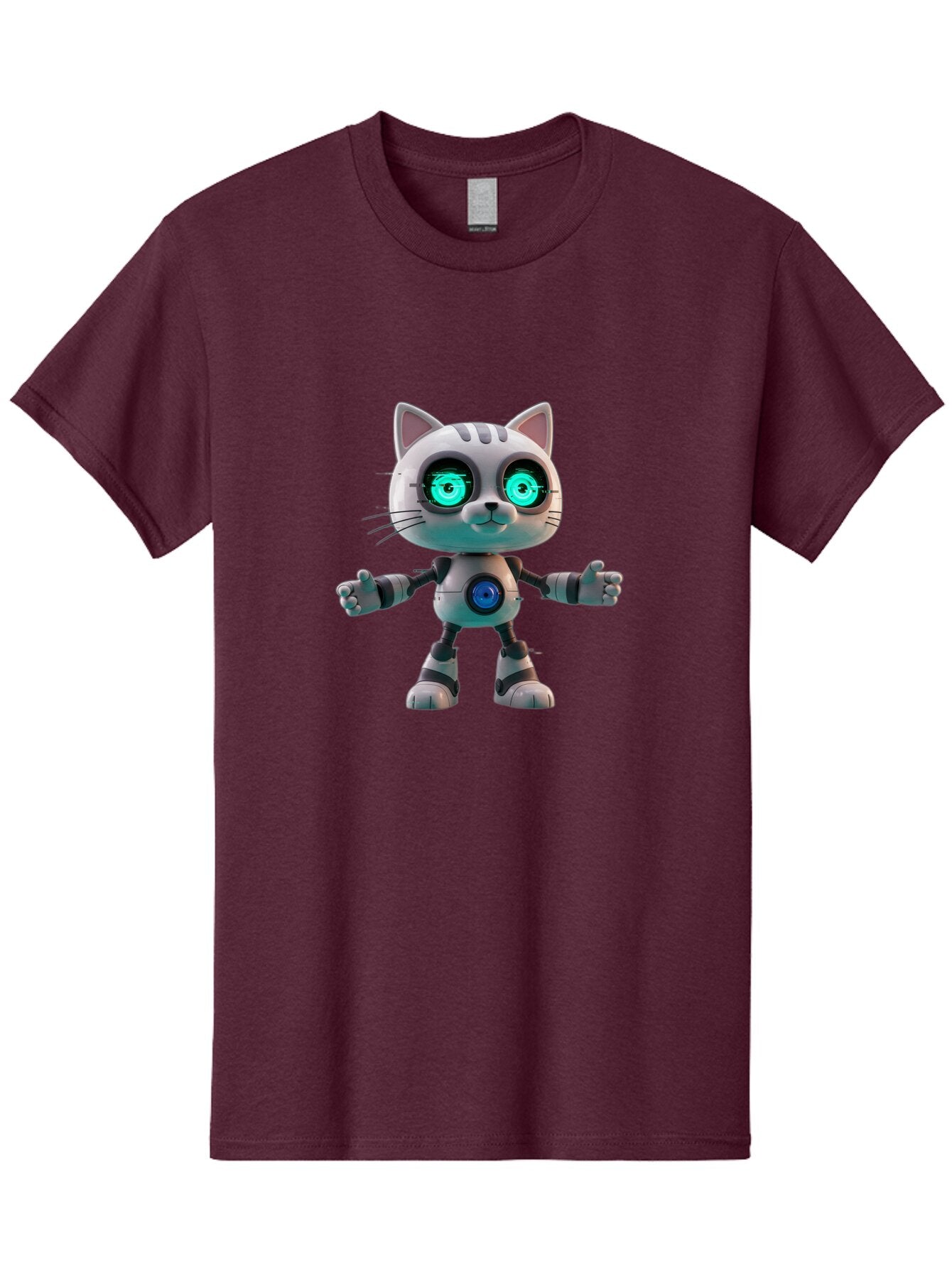 Robot-Cat-2 Men'S Graphic Tee, 100% Cotton, Comfortable Casual Summer Wear, Machine Washable, Vintage Camera, Old Camera, Antique Camera, Black Camera, Classic Photography, Photography Equipment, Nostalgic Device, Film Camera, Camera Art Ban327