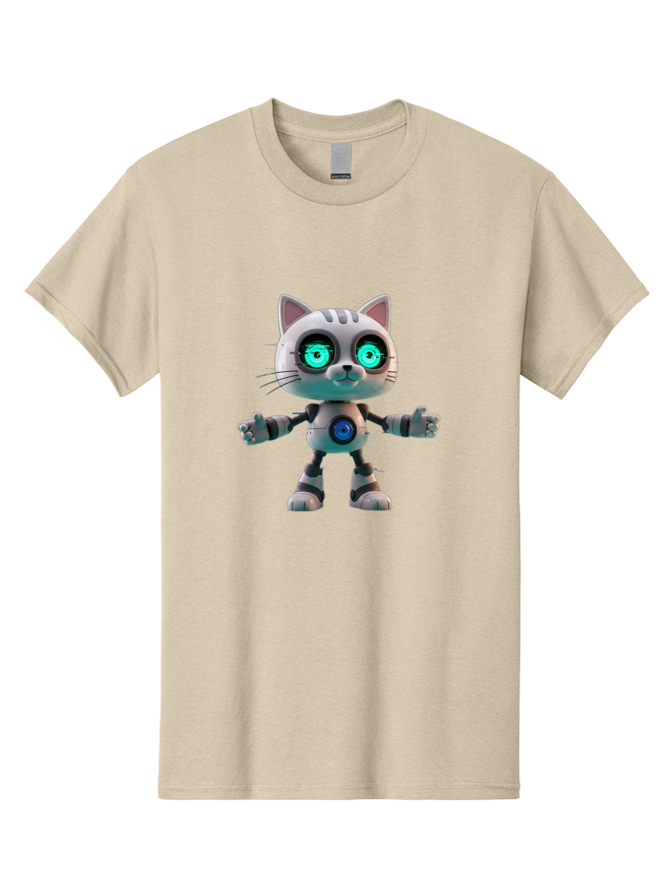 Robot-Cat-2 Men'S Graphic Tee, 100% Cotton, Comfortable Casual Summer Wear, Machine Washable, Vintage Camera, Old Camera, Antique Camera, Black Camera, Classic Photography, Photography Equipment, Nostalgic Device, Film Camera, Camera Art Ban327