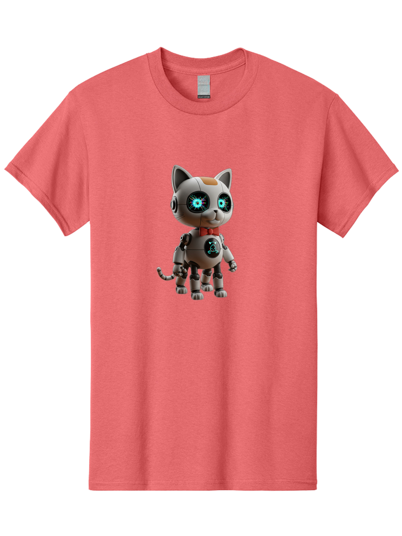 Robot-Cat-3 Men'S Graphic Tee, 100% Cotton, Comfortable Casual Summer Wear, Machine Washable, Vintage Camera, Old Camera, Antique Camera, Black Camera, Classic Photography, Photography Equipment, Nostalgic Device, Film Camera, Camera Art Ban328 9