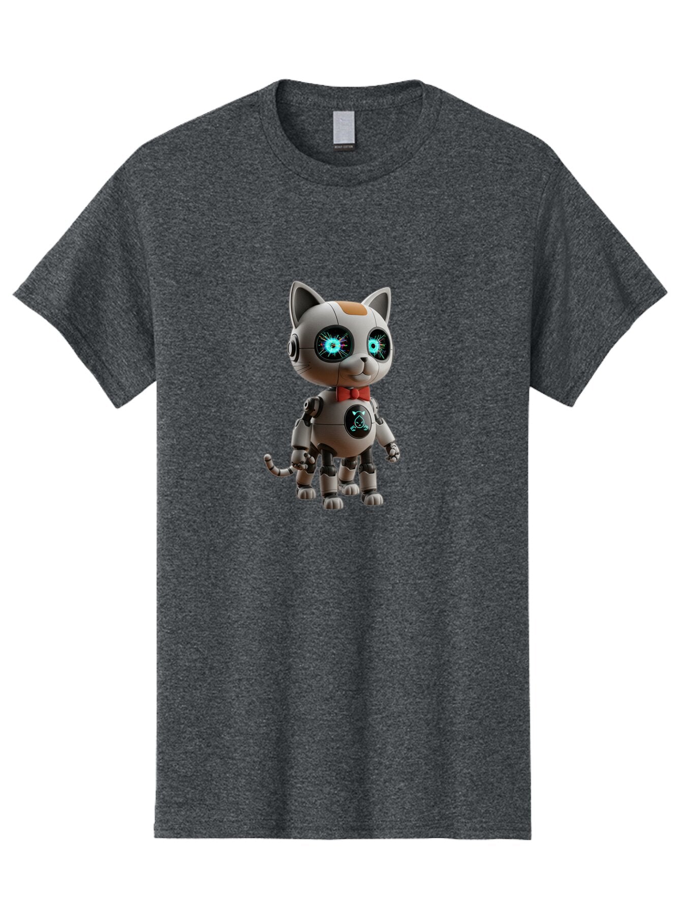 Robot-Cat-3 Men'S Graphic Tee, 100% Cotton, Comfortable Casual Summer Wear, Machine Washable, Vintage Camera, Old Camera, Antique Camera, Black Camera, Classic Photography, Photography Equipment, Nostalgic Device, Film Camera, Camera Art Ban328 5
