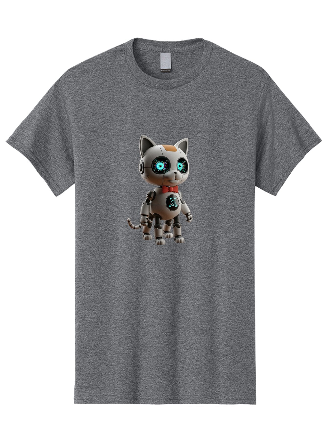 Robot-Cat-3 Men'S Graphic Tee, 100% Cotton, Comfortable Casual Summer Wear, Machine Washable, Vintage Camera, Old Camera, Antique Camera, Black Camera, Classic Photography, Photography Equipment, Nostalgic Device, Film Camera, Camera Art Ban328