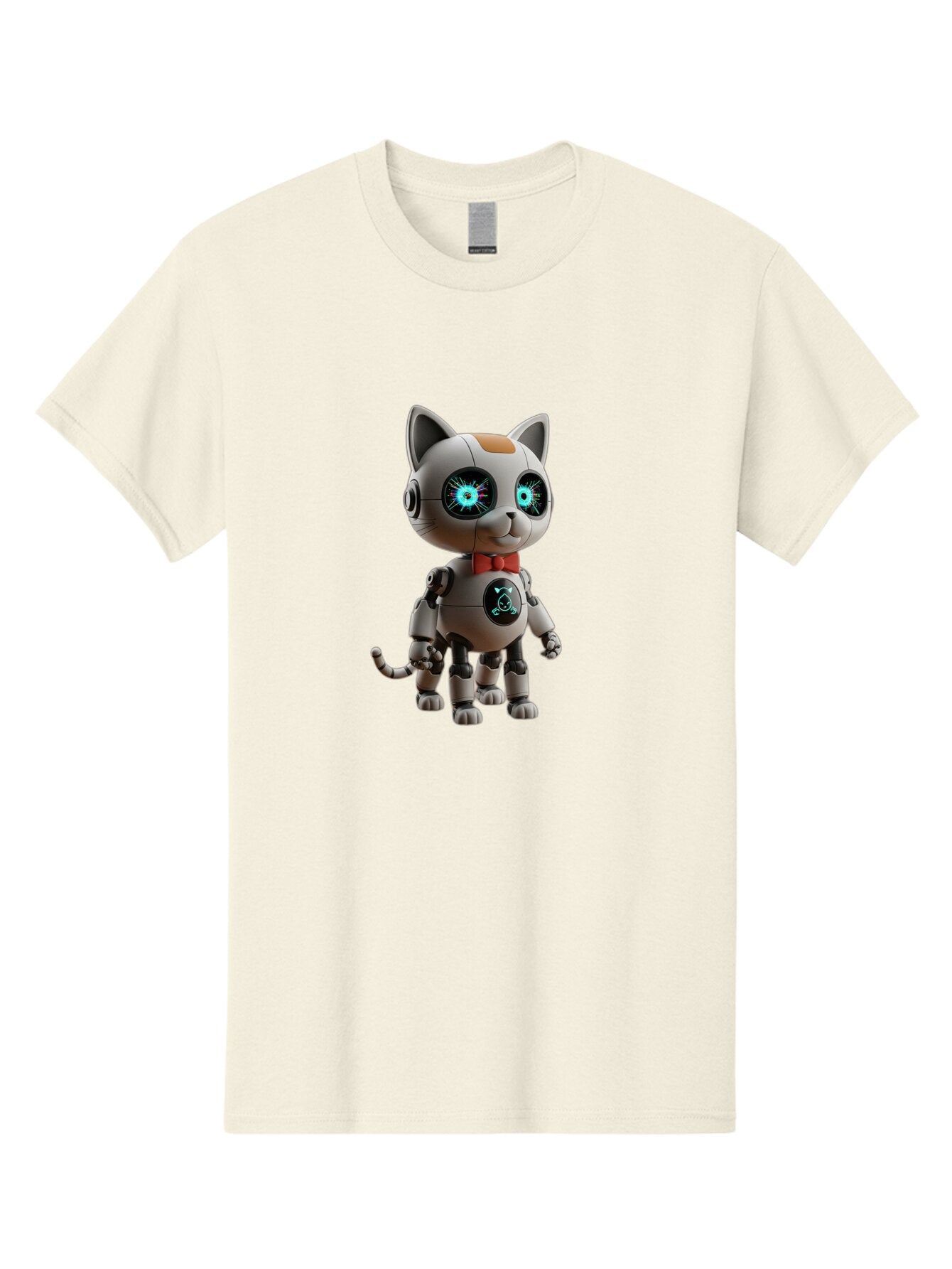 Robot-Cat-3 Men'S Graphic Tee, 100% Cotton, Comfortable Casual Summer Wear, Machine Washable, Vintage Camera, Old Camera, Antique Camera, Black Camera, Classic Photography, Photography Equipment, Nostalgic Device, Film Camera, Camera Art Ban328 4