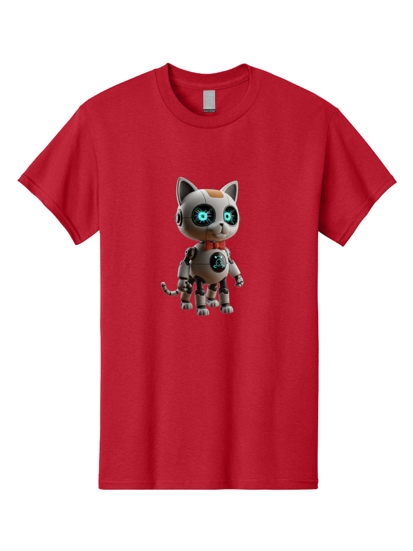 Robot-Cat-3 Men'S Graphic Tee, 100% Cotton, Comfortable Casual Summer Wear, Machine Washable, Vintage Camera, Old Camera, Antique Camera, Black Camera, Classic Photography, Photography Equipment, Nostalgic Device, Film Camera, Camera Art Ban328