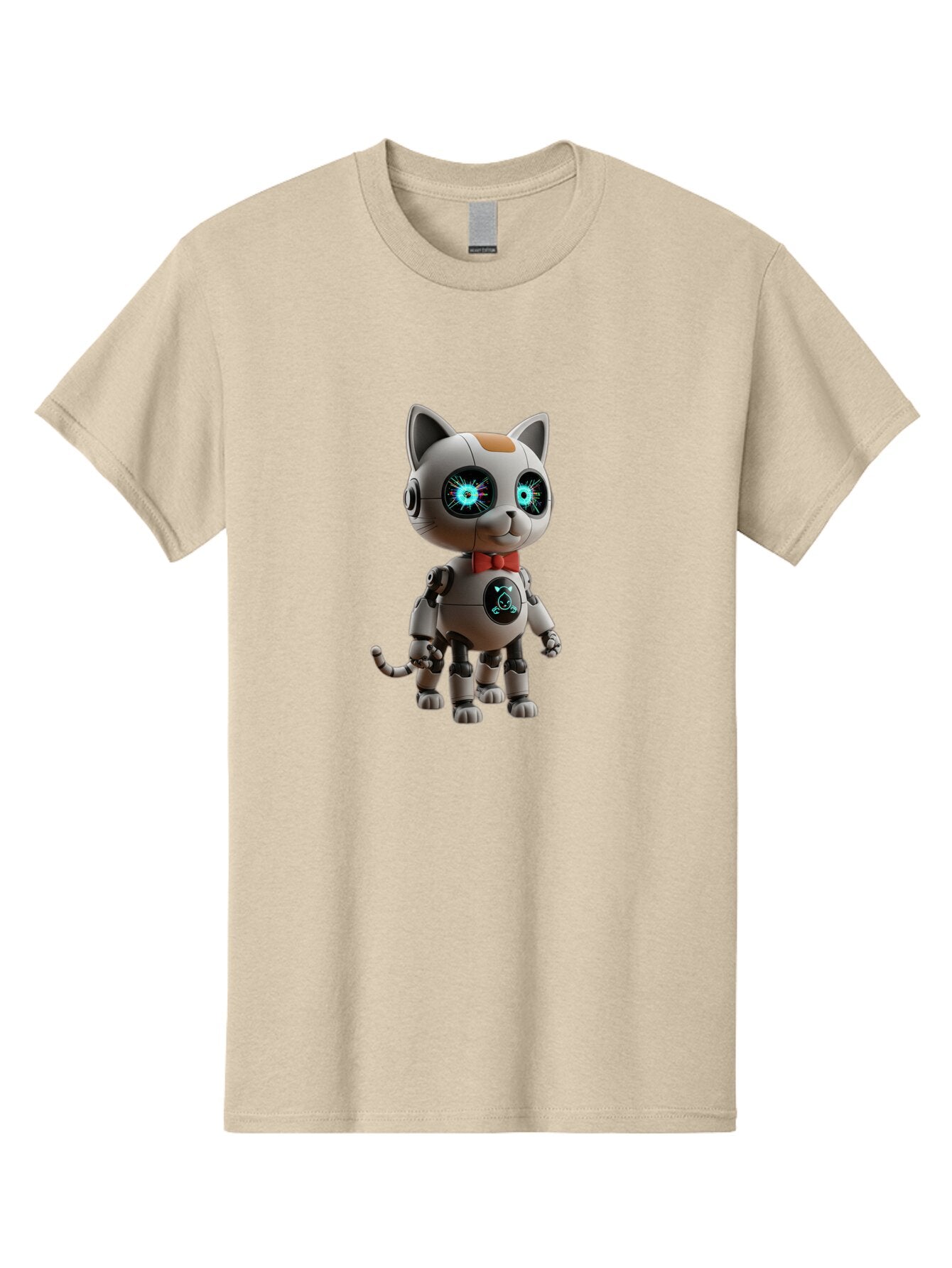Robot-Cat-3 Men'S Graphic Tee, 100% Cotton, Comfortable Casual Summer Wear, Machine Washable, Vintage Camera, Old Camera, Antique Camera, Black Camera, Classic Photography, Photography Equipment, Nostalgic Device, Film Camera, Camera Art Ban328 12