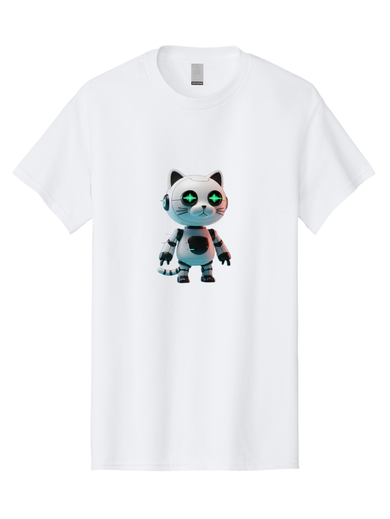 Robot-Cat-4 Men'S Graphic Tee, 100% Cotton, Comfortable Casual Summer Wear, Machine Washable, Vintage Camera, Old Camera, Antique Camera, Black Camera, Classic Photography, Photography Equipment, Nostalgic Device, Film Camera, Camera Art Ban329
