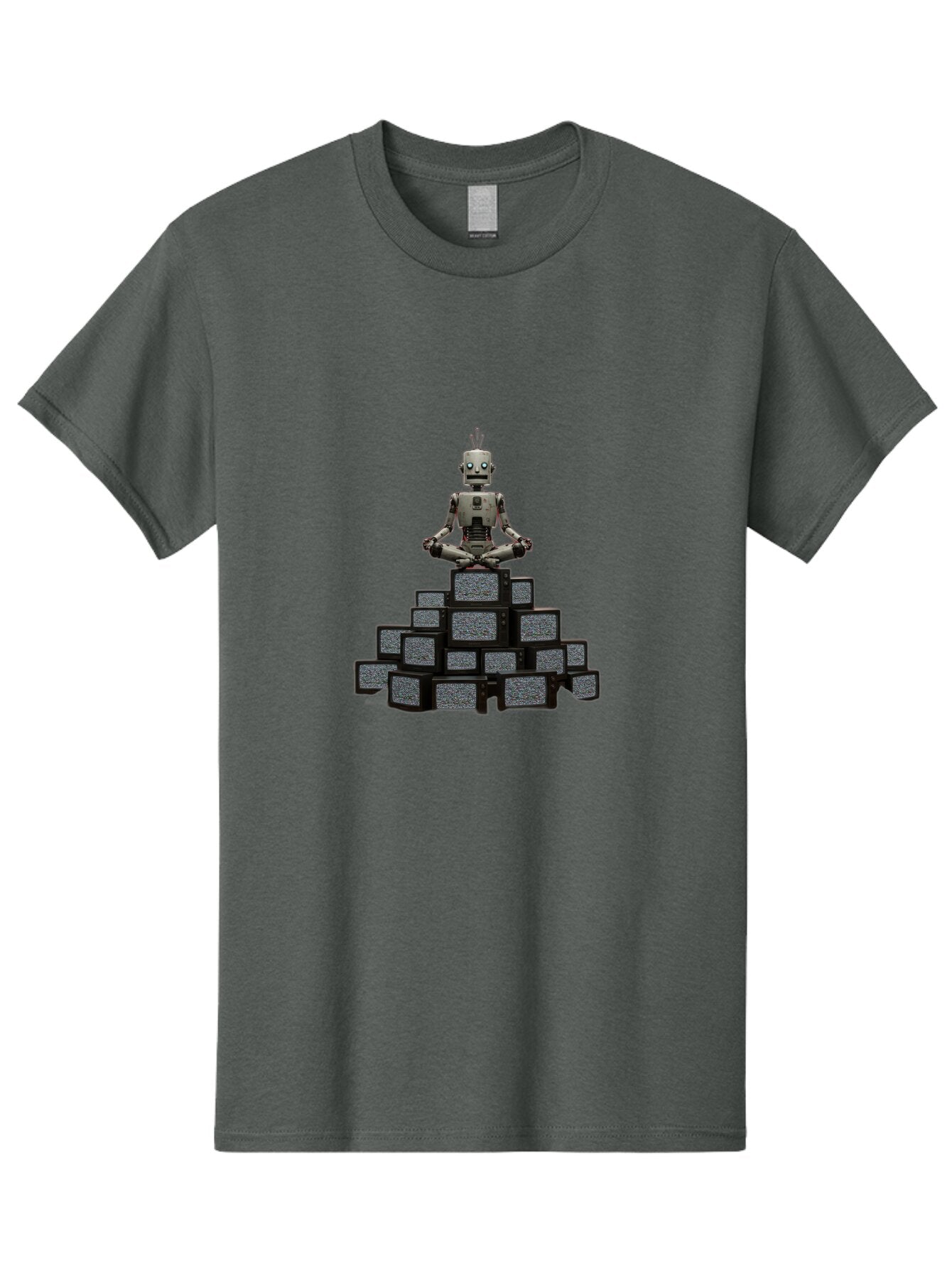 Robot-In-Meditation-Pose-1 Men'S Graphic Tee, 100% Cotton, Comfortable Casual Summer Wear, Machine Washable, Vintage Camera, Old Camera, Antique Camera, Black Camera, Classic Photography, Photography Equipment, Nostalgic Device, Film Camera, Ban341 14