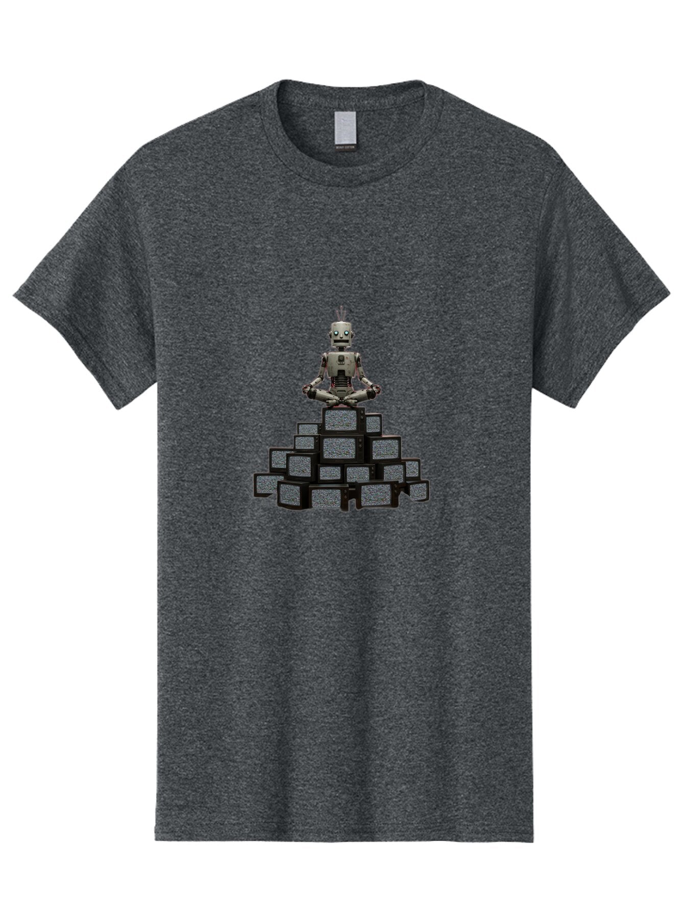 Robot-In-Meditation-Pose-1 Men'S Graphic Tee, 100% Cotton, Comfortable Casual Summer Wear, Machine Washable, Vintage Camera, Old Camera, Antique Camera, Black Camera, Classic Photography, Photography Equipment, Nostalgic Device, Film Camera, Ban341 4