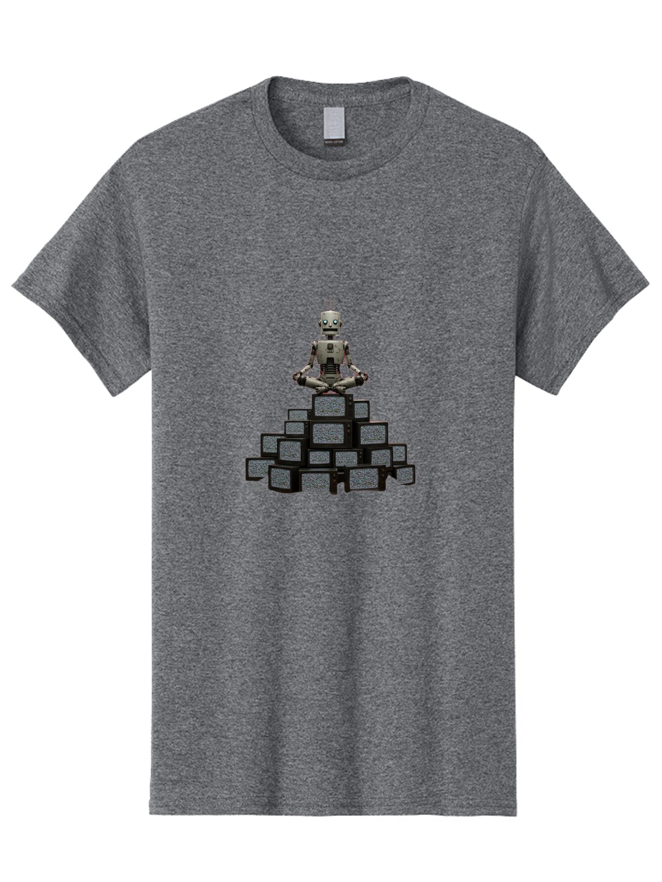 Robot-In-Meditation-Pose-1 Men'S Graphic Tee, 100% Cotton, Comfortable Casual Summer Wear, Machine Washable, Vintage Camera, Old Camera, Antique Camera, Black Camera, Classic Photography, Photography Equipment, Nostalgic Device, Film Camera, Ban341