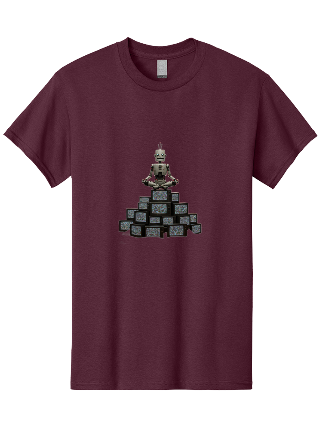 Robot-In-Meditation-Pose-1 Men'S Graphic Tee, 100% Cotton, Comfortable Casual Summer Wear, Machine Washable, Vintage Camera, Old Camera, Antique Camera, Black Camera, Classic Photography, Photography Equipment, Nostalgic Device, Film Camera, Ban341