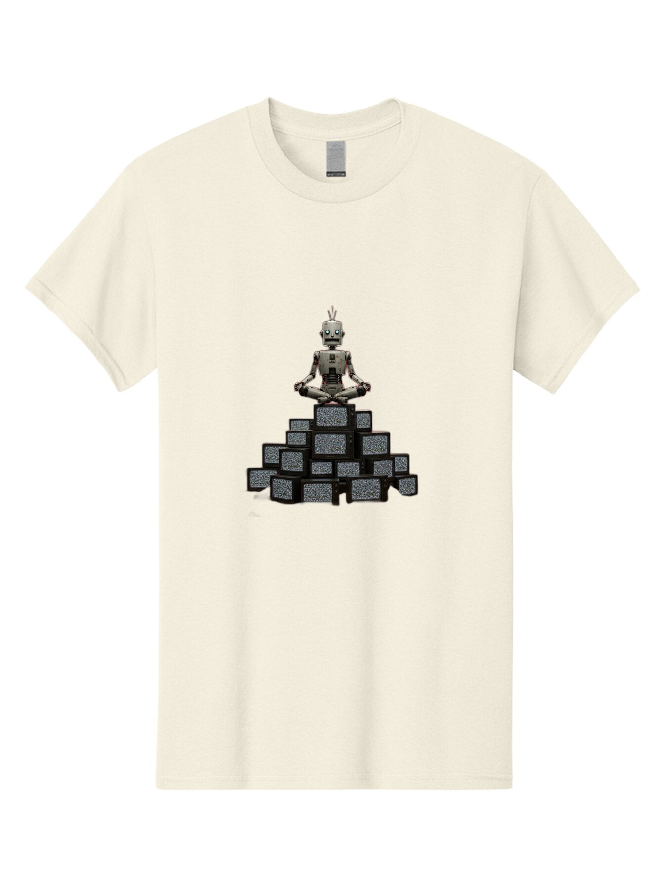 Robot-In-Meditation-Pose-1 Men'S Graphic Tee, 100% Cotton, Comfortable Casual Summer Wear, Machine Washable, Vintage Camera, Old Camera, Antique Camera, Black Camera, Classic Photography, Photography Equipment, Nostalgic Device, Film Camera, Ban341 10