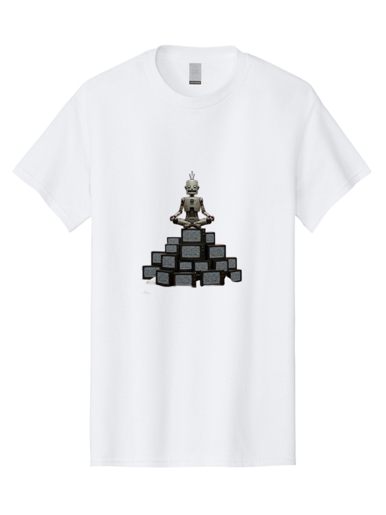 Robot-In-Meditation-Pose-1 Men'S Graphic Tee, 100% Cotton, Comfortable Casual Summer Wear, Machine Washable, Vintage Camera, Old Camera, Antique Camera, Black Camera, Classic Photography, Photography Equipment, Nostalgic Device, Film Camera, Ban341 6