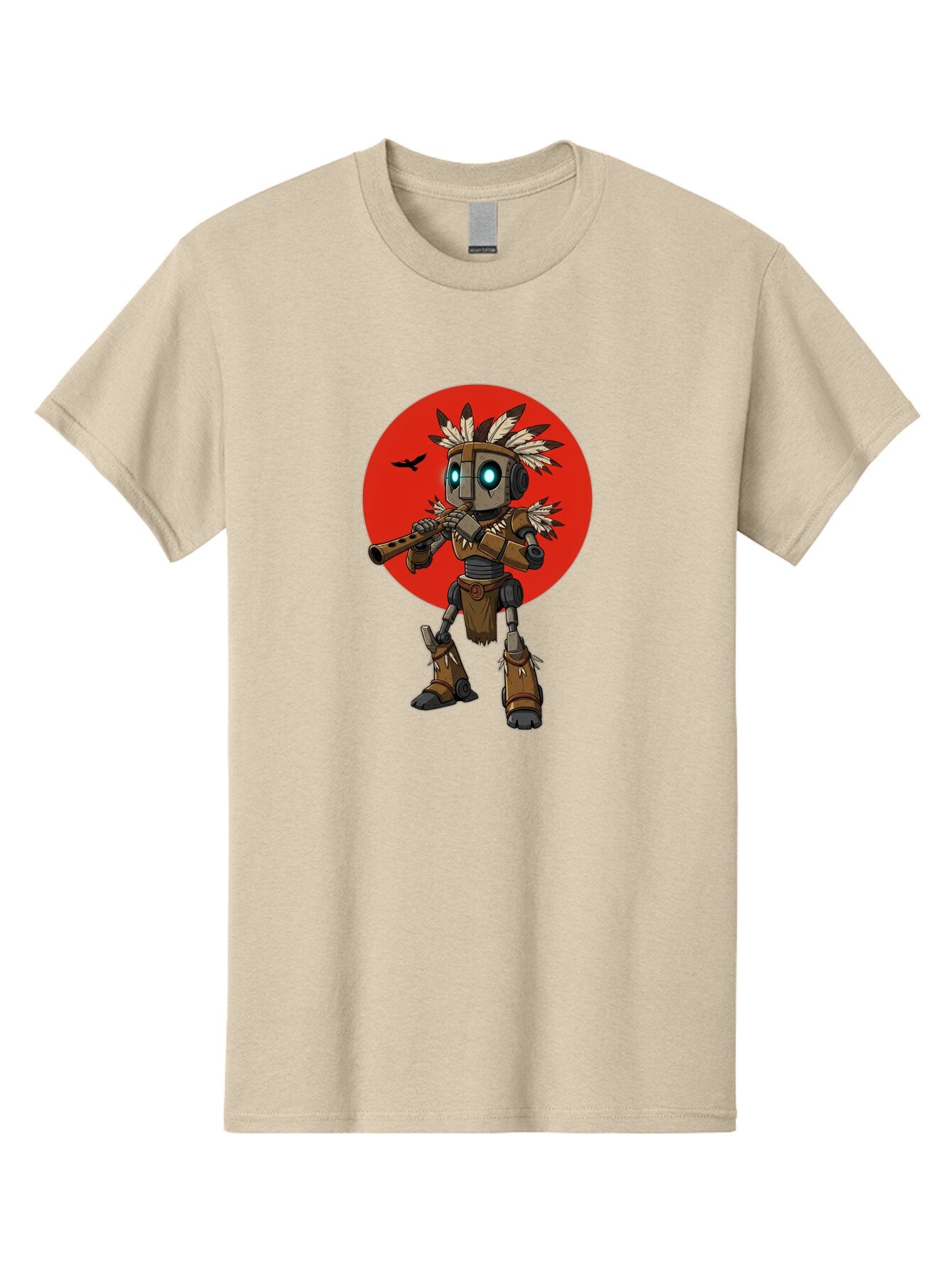 Robot-In-Native-Headdress Men'S Graphic Tee, 100% Cotton, Comfortable Casual Summer Wear, Machine Washable, Vintage Camera, Old Camera, Antique Camera, Black Camera, Classic Photography, Photography Equipment, Nostalgic Device, Film Camera, Ban343 4