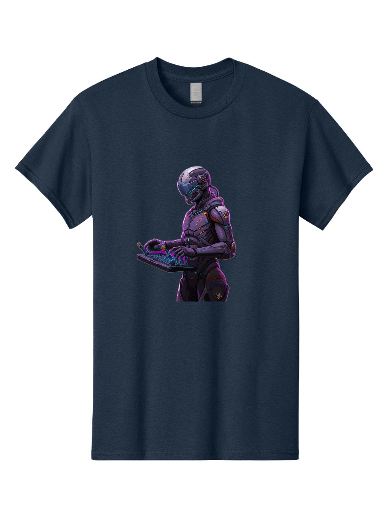 Robot-On-Laptop Men'S Graphic Tee, 100% Cotton, Comfortable Casual Summer Wear, Machine Washable, Vintage Camera, Old Camera, Antique Camera, Black Camera, Classic Photography, Photography Equipment, Nostalgic Device, Film Camera, Camera Art Ban344