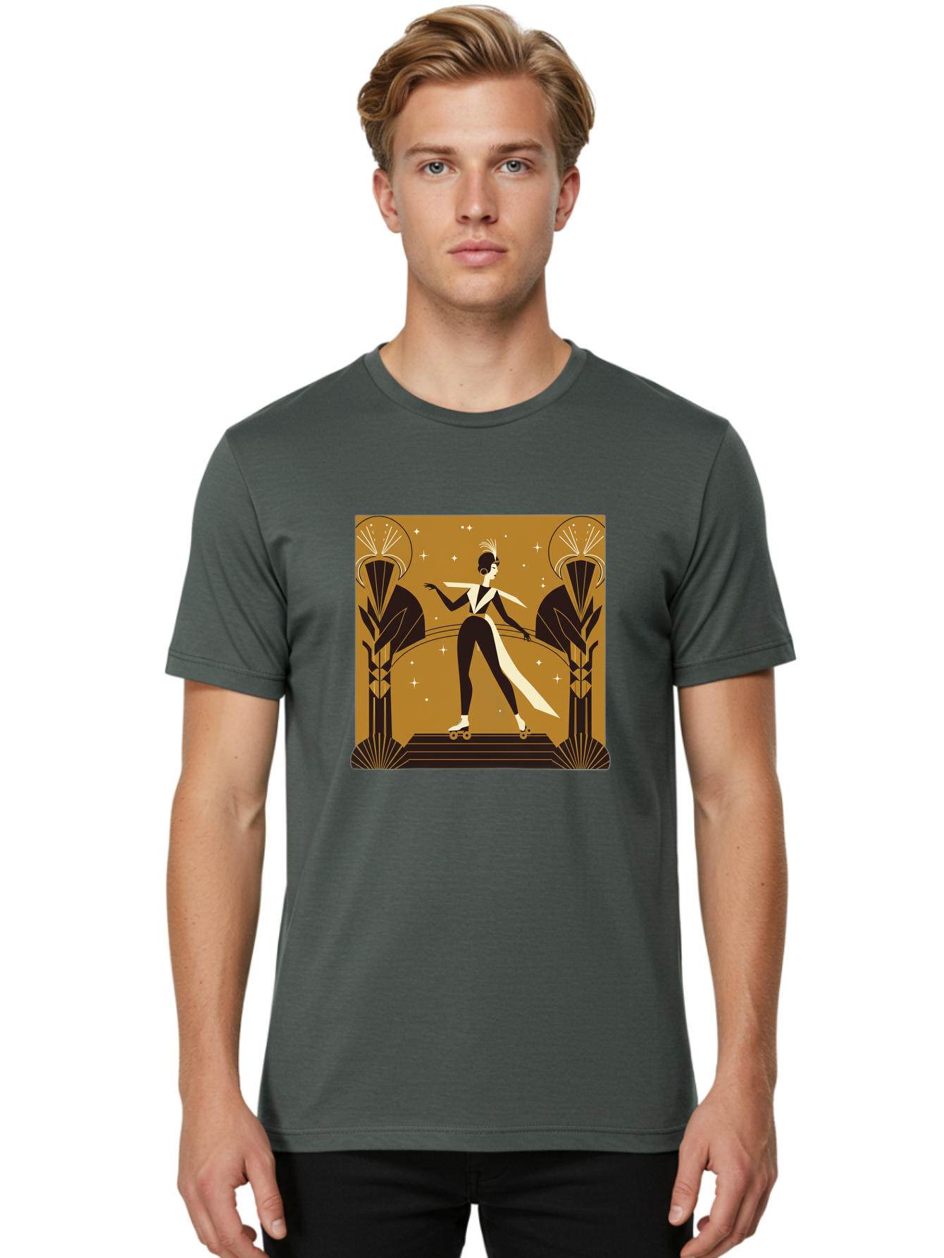 Roller-Skater-Art-Deco-Style Men'S Graphic Tee, 100% Cotton, Comfortable Casual Summer Wear, Machine Washable, Vintage Camera, Old Camera, Antique Camera, Black Camera, Classic Photography, Photography Equipment, Nostalgic Device, Film Camera, Ban359 28