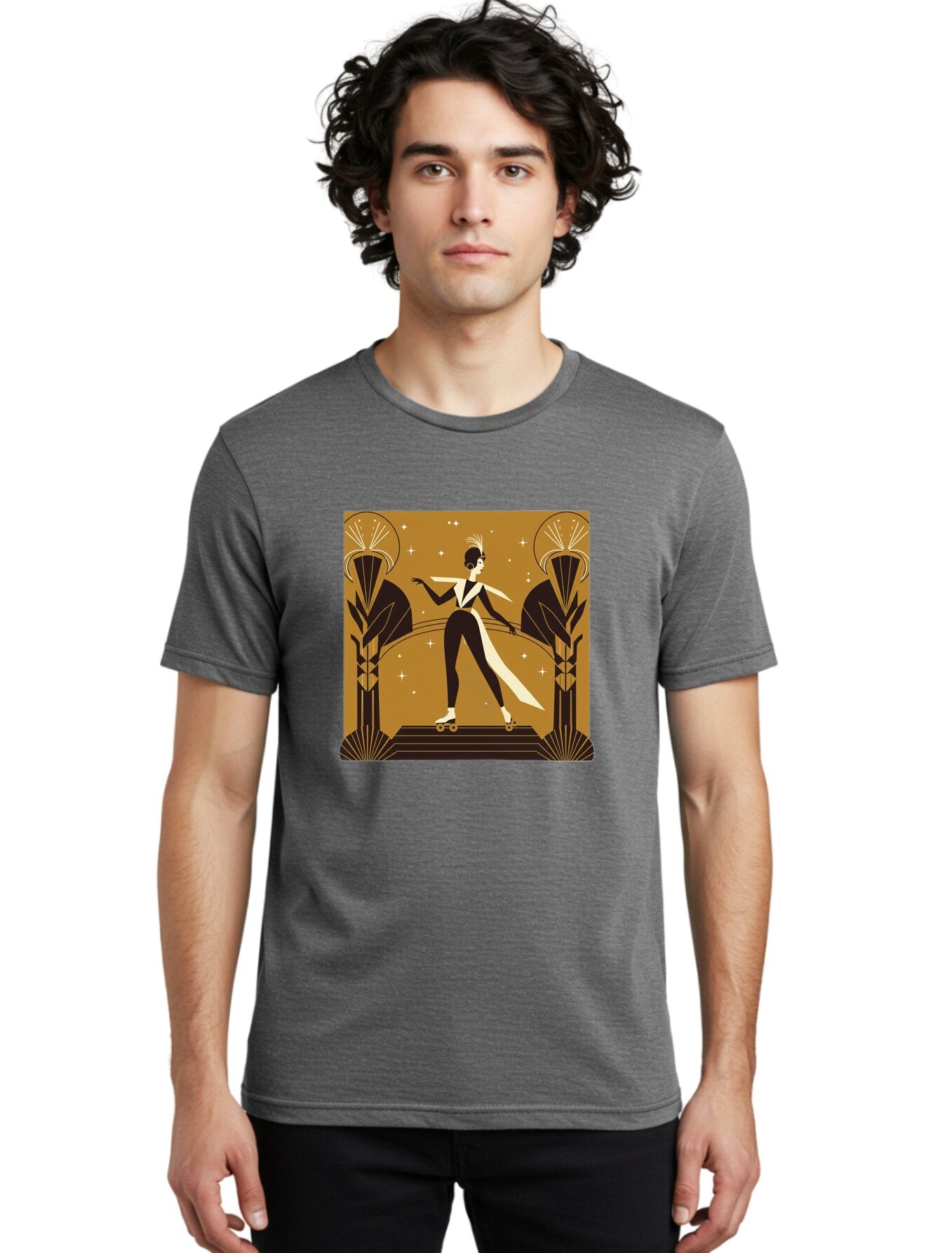 Roller-Skater-Art-Deco-Style Men'S Graphic Tee, 100% Cotton, Comfortable Casual Summer Wear, Machine Washable, Vintage Camera, Old Camera, Antique Camera, Black Camera, Classic Photography, Photography Equipment, Nostalgic Device, Film Camera, Ban359 25