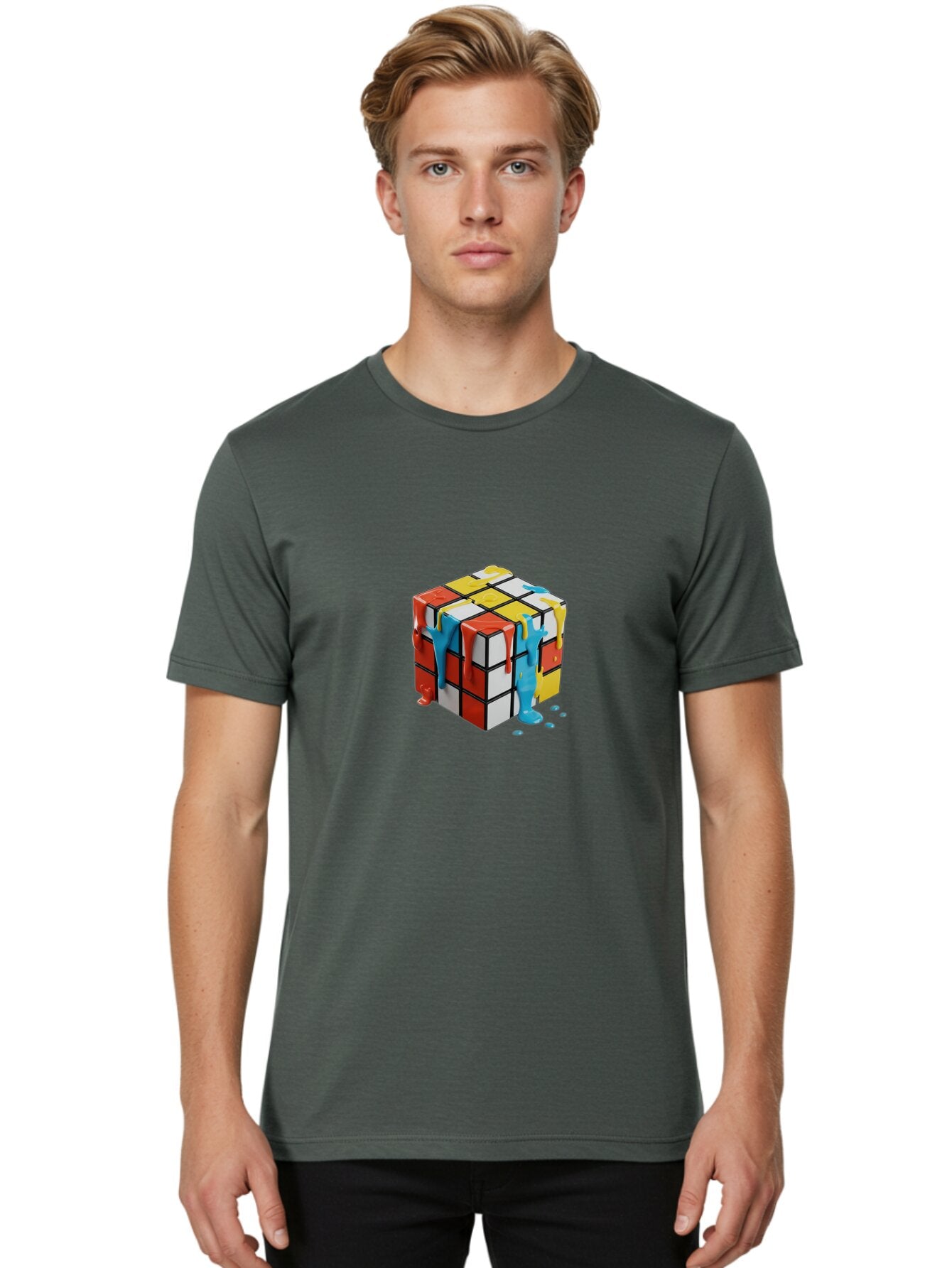 Rubik-S-Cube Men'S Graphic Tee, 100% Cotton, Comfortable Casual Summer Wear, Machine Washable, Vintage Camera, Old Camera, Antique Camera, Black Camera, Classic Photography, Photography Equipment, Nostalgic Device, Film Camera, Camera Art Ban378 24