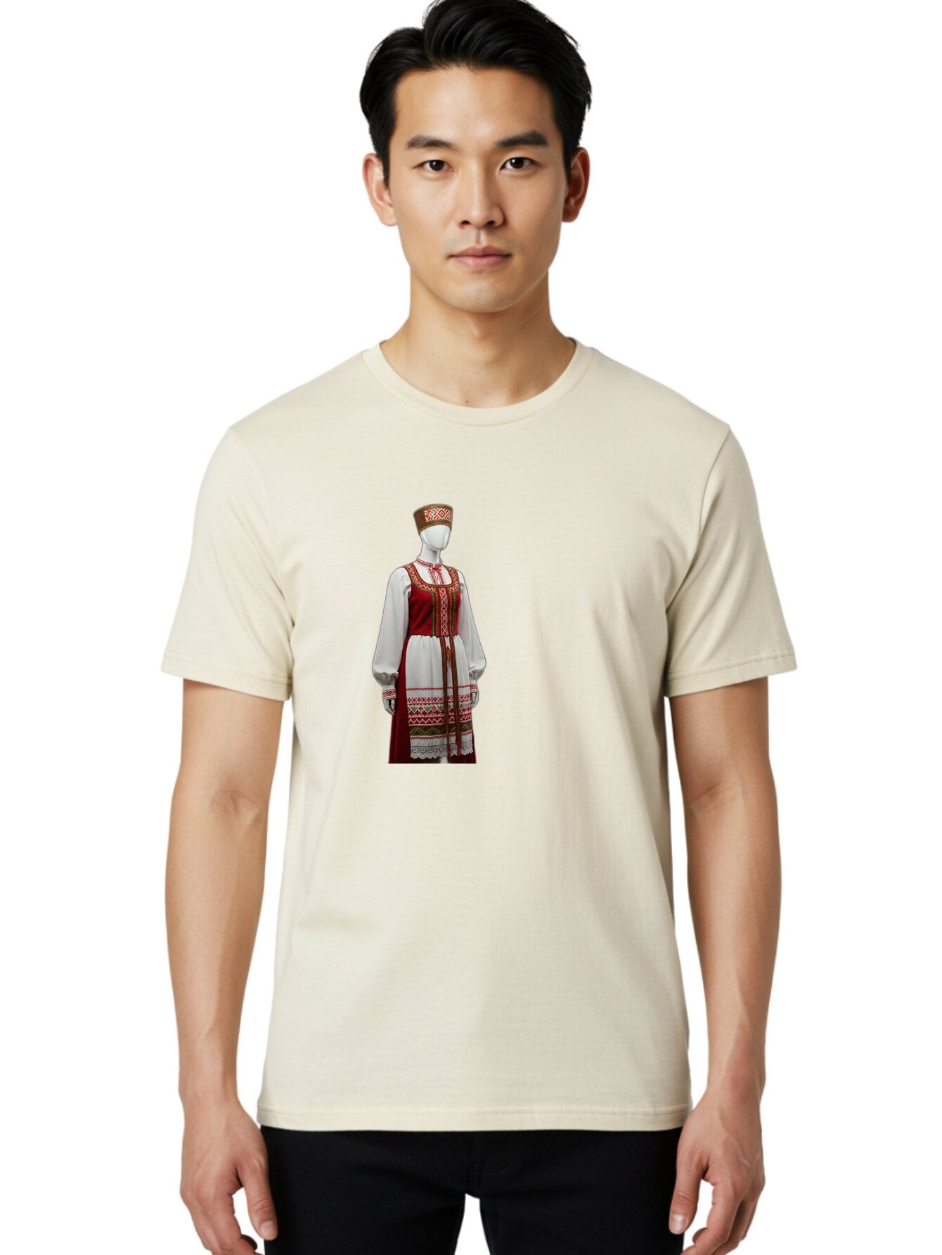 Russian-Sarafan-Dress Men'S Graphic Tee, 100% Cotton, Comfortable Casual Summer Wear, Machine Washable, Vintage Camera, Old Camera, Antique Camera, Black Camera, Classic Photography, Photography Equipment, Nostalgic Device, Film Camera, Ban383 29