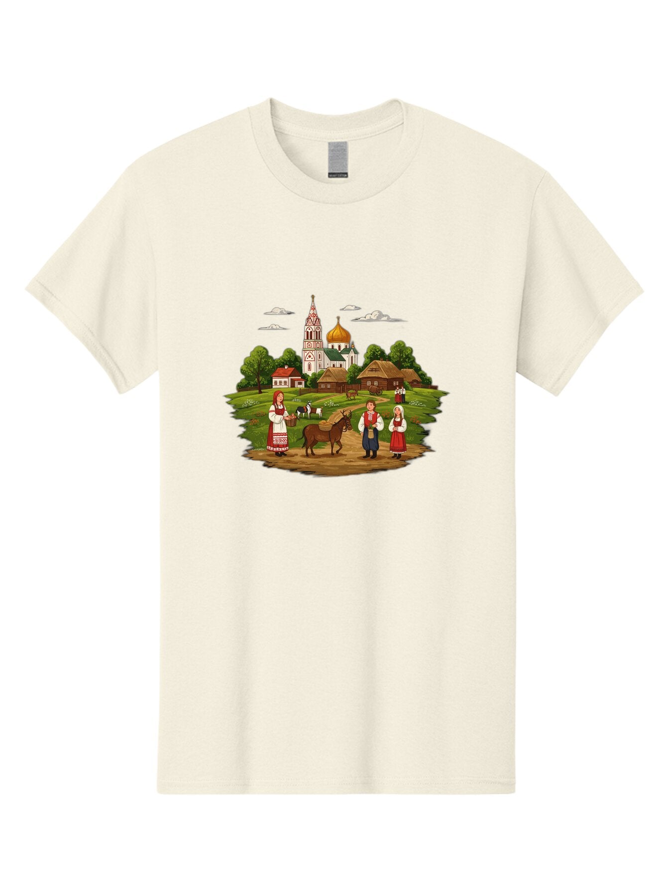 Russian-Village-Scene Men'S Graphic Tee, 100% Cotton, Comfortable Casual Summer Wear, Machine Washable, Vintage Camera, Old Camera, Antique Camera, Black Camera, Classic Photography, Photography Equipment, Nostalgic Device, Film Camera, Ban384 7