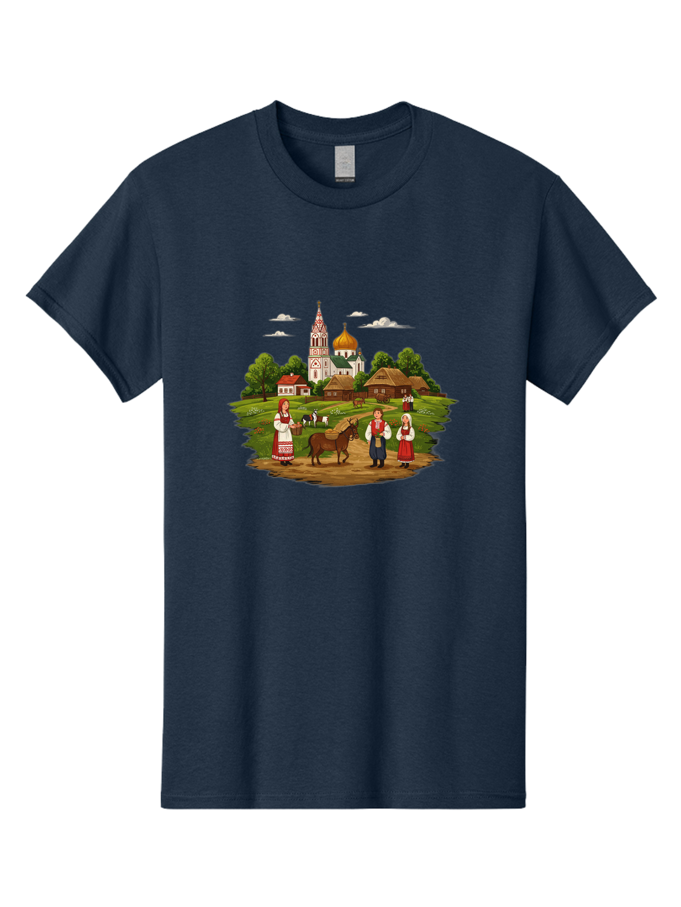 Russian-Village-Scene Men'S Graphic Tee, 100% Cotton, Comfortable Casual Summer Wear, Machine Washable, Vintage Camera, Old Camera, Antique Camera, Black Camera, Classic Photography, Photography Equipment, Nostalgic Device, Film Camera, Ban384