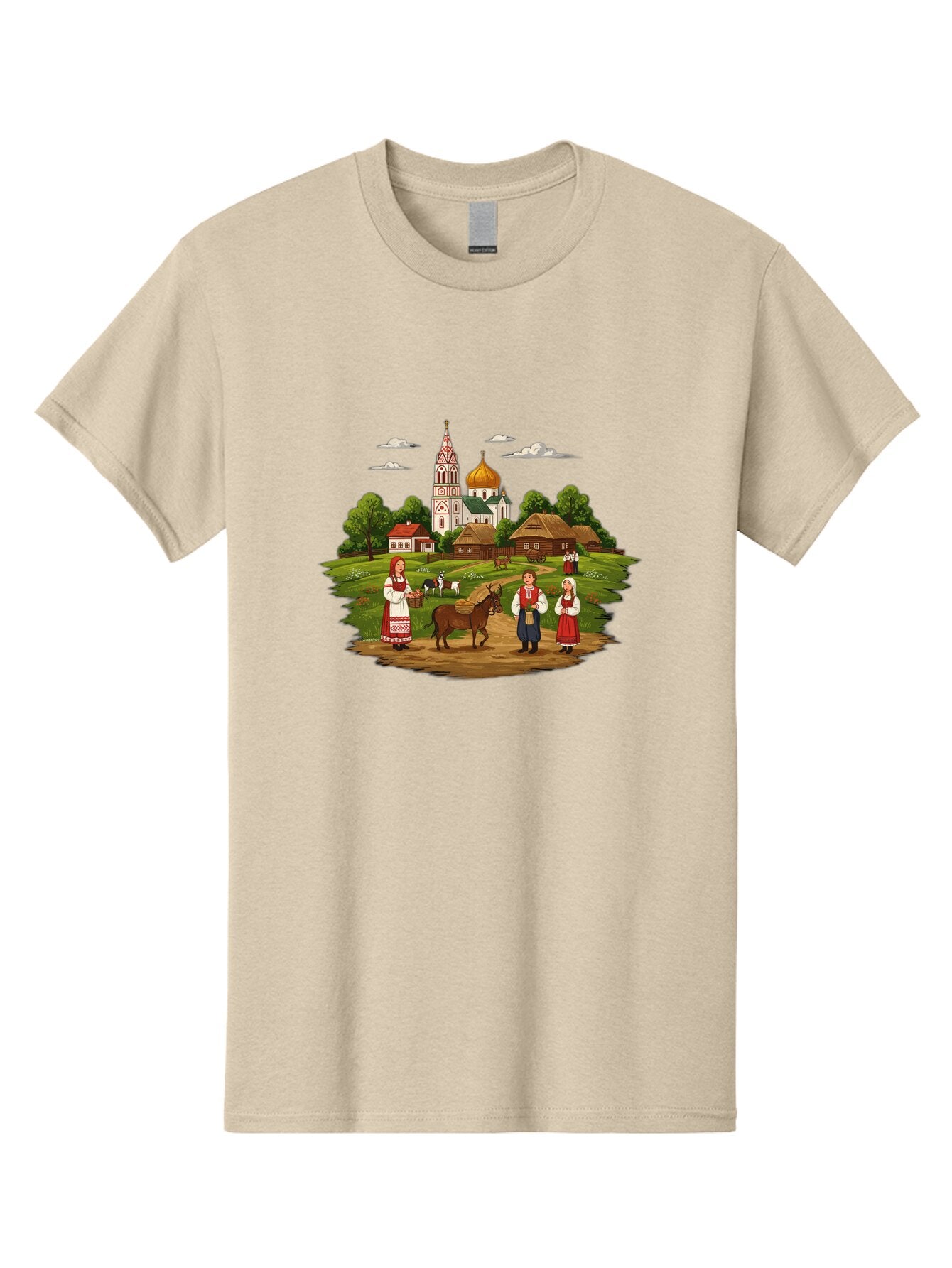 Russian-Village-Scene Men'S Graphic Tee, 100% Cotton, Comfortable Casual Summer Wear, Machine Washable, Vintage Camera, Old Camera, Antique Camera, Black Camera, Classic Photography, Photography Equipment, Nostalgic Device, Film Camera, Ban384 5