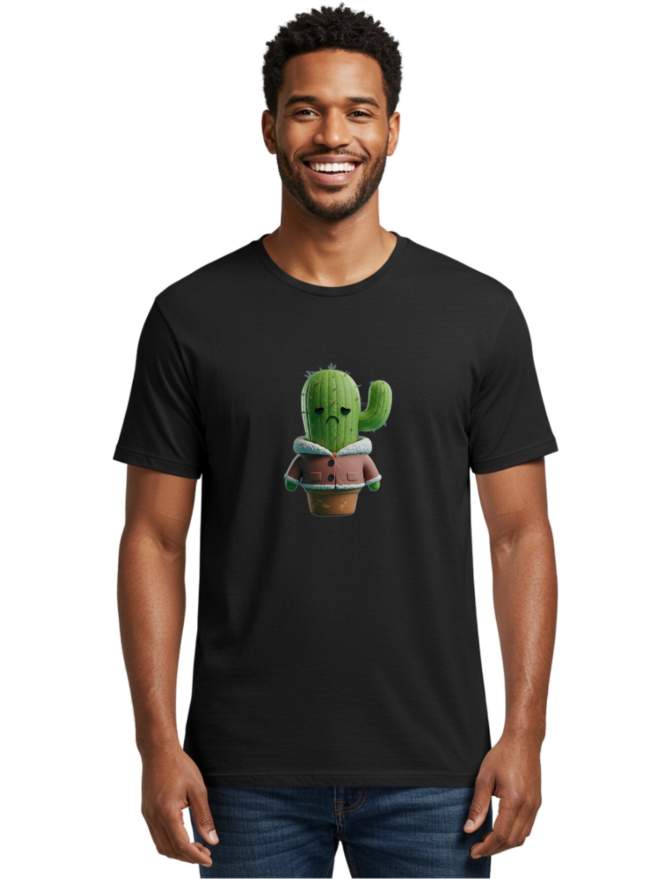 Sad-Cactus-1 Men'S Graphic Tee, 100% Cotton, Comfortable Casual Summer Wear, Machine Washable, Vintage Camera, Old Camera, Antique Camera, Black Camera, Classic Photography, Photography Equipment, Nostalgic Device, Film Camera, Camera Art Ban396 24