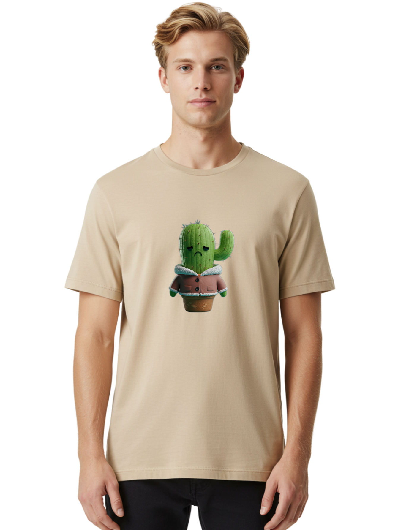 Sad-Cactus-1 Men'S Graphic Tee, 100% Cotton, Comfortable Casual Summer Wear, Machine Washable, Vintage Camera, Old Camera, Antique Camera, Black Camera, Classic Photography, Photography Equipment, Nostalgic Device, Film Camera, Camera Art Ban396 25