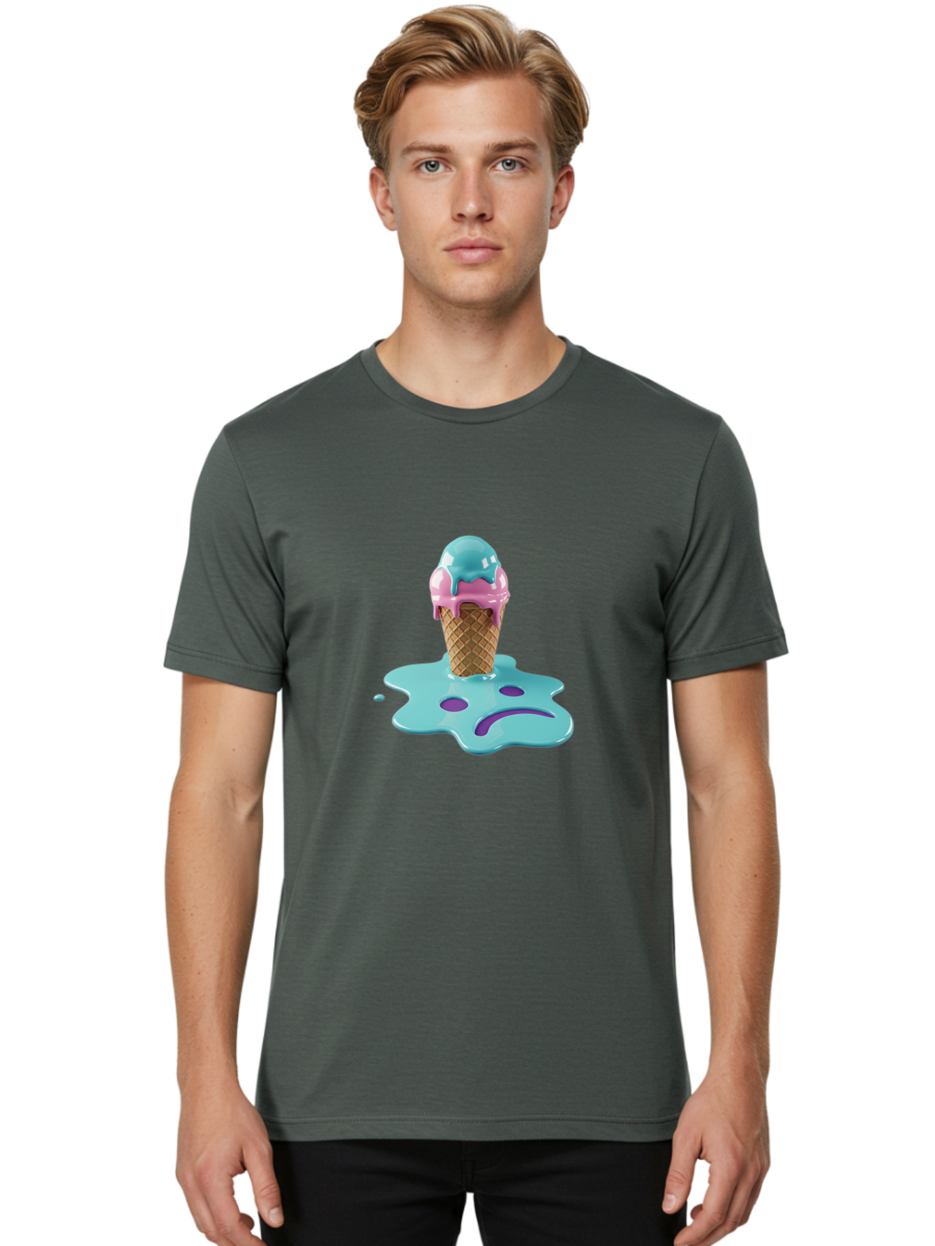 Sad-Ice-Cream Men'S Graphic Tee, 100% Cotton, Comfortable Casual Summer Wear, Machine Washable, Vintage Camera, Old Camera, Antique Camera, Black Camera, Classic Photography, Photography Equipment, Nostalgic Device, Film Camera, Camera Art Ban401 21