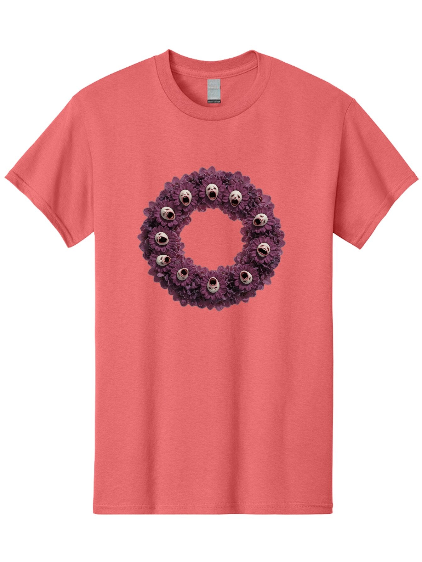 Scream-Faces-Wreath Men'S Graphic Tee, 100% Cotton, Comfortable Casual Summer Wear, Machine Washable, Vintage Camera, Old Camera, Antique Camera, Black Camera, Classic Photography, Photography Equipment, Nostalgic Device, Film Camera, Ban436 12