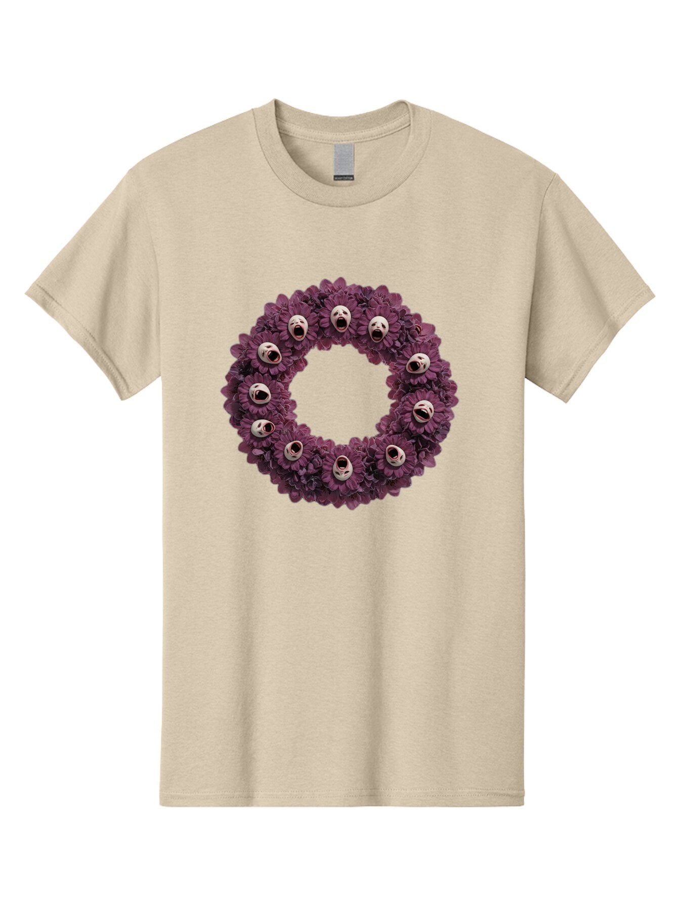 Scream-Faces-Wreath Men'S Graphic Tee, 100% Cotton, Comfortable Casual Summer Wear, Machine Washable, Vintage Camera, Old Camera, Antique Camera, Black Camera, Classic Photography, Photography Equipment, Nostalgic Device, Film Camera, Ban436 4