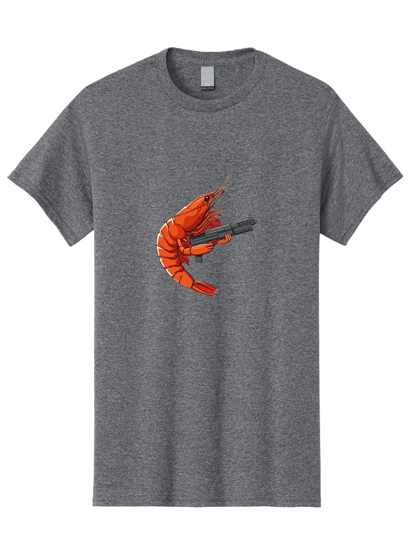 Shrimp-With-Gun-1 Men'S Graphic Tee, 100% Cotton, Comfortable Casual Summer Wear, Machine Washable, Vintage Camera, Old Camera, Antique Camera, Black Camera, Classic Photography, Photography Equipment, Nostalgic Device, Film Camera, Camera Art Ban460 14