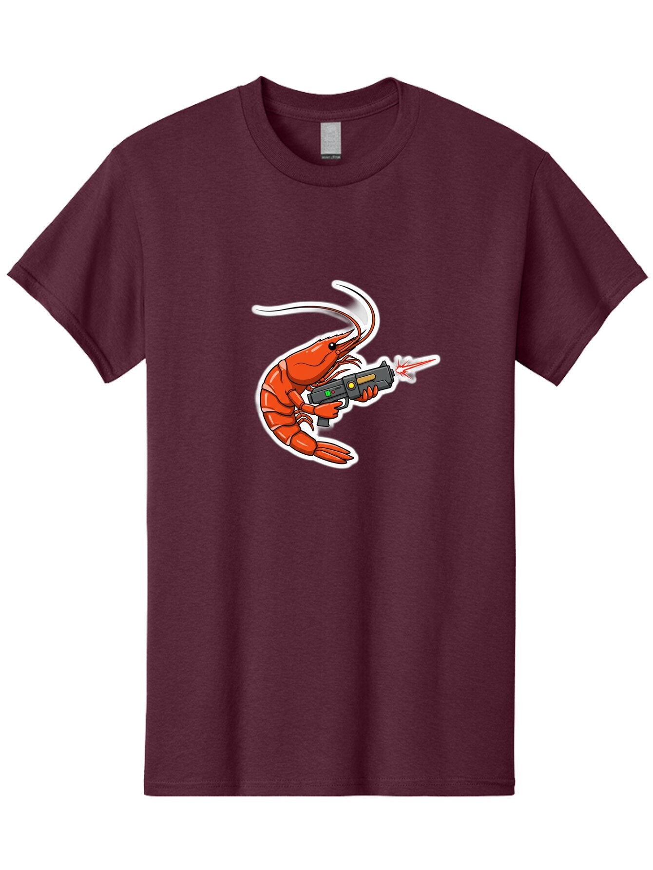 Shrimp-With-Gun-2 Men'S Graphic Tee, 100% Cotton, Comfortable Casual Summer Wear, Machine Washable, Vintage Camera, Old Camera, Antique Camera, Black Camera, Classic Photography, Photography Equipment, Nostalgic Device, Film Camera, Camera Art Ban461 10