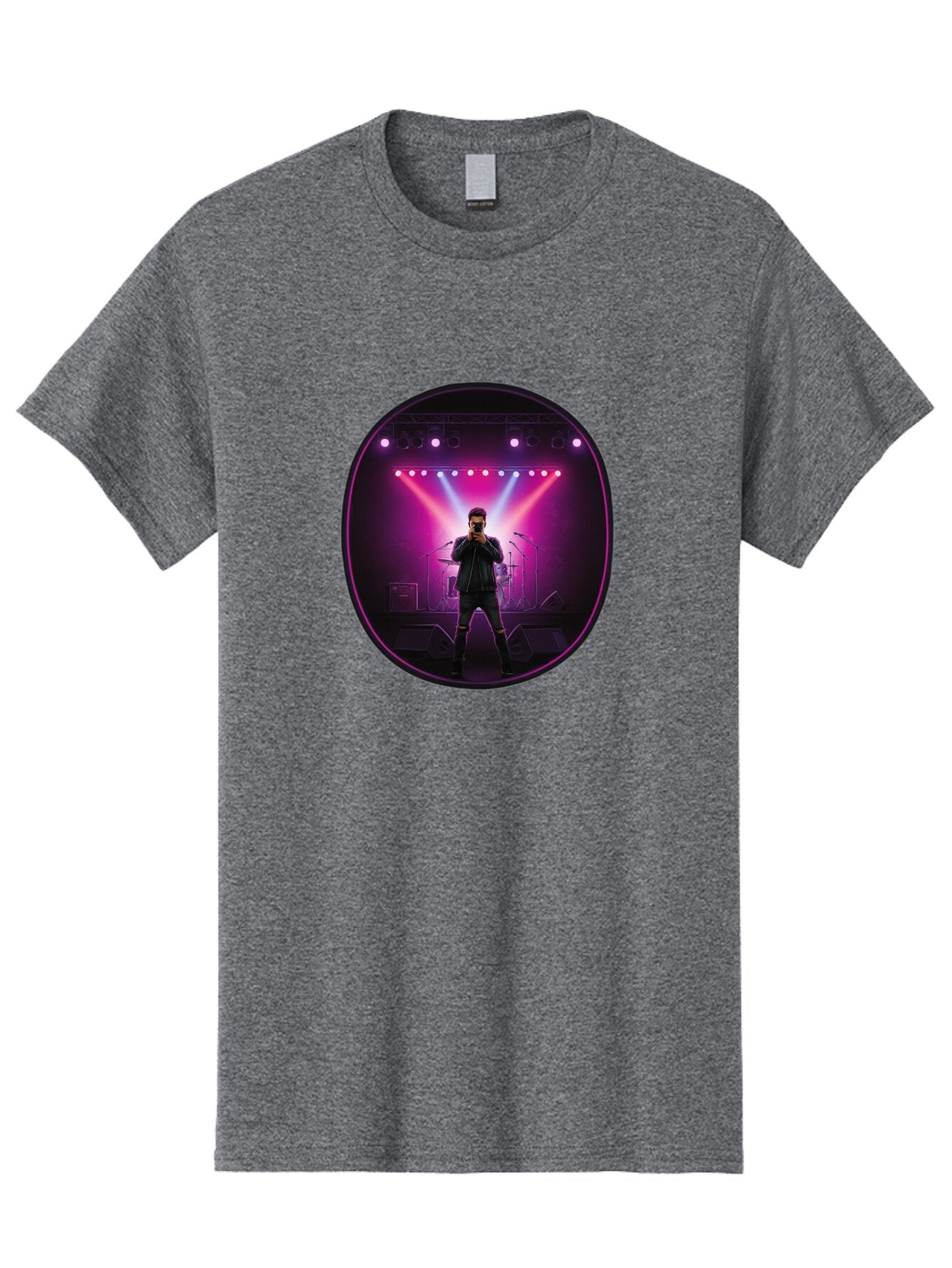 Singer-On-Stage Men'S Graphic Tee, 100% Cotton, Comfortable Casual Summer Wear, Machine Washable, Vintage Camera, Old Camera, Antique Camera, Black Camera, Classic Photography, Photography Equipment, Nostalgic Device, Film Camera, Camera Art Ban472 9