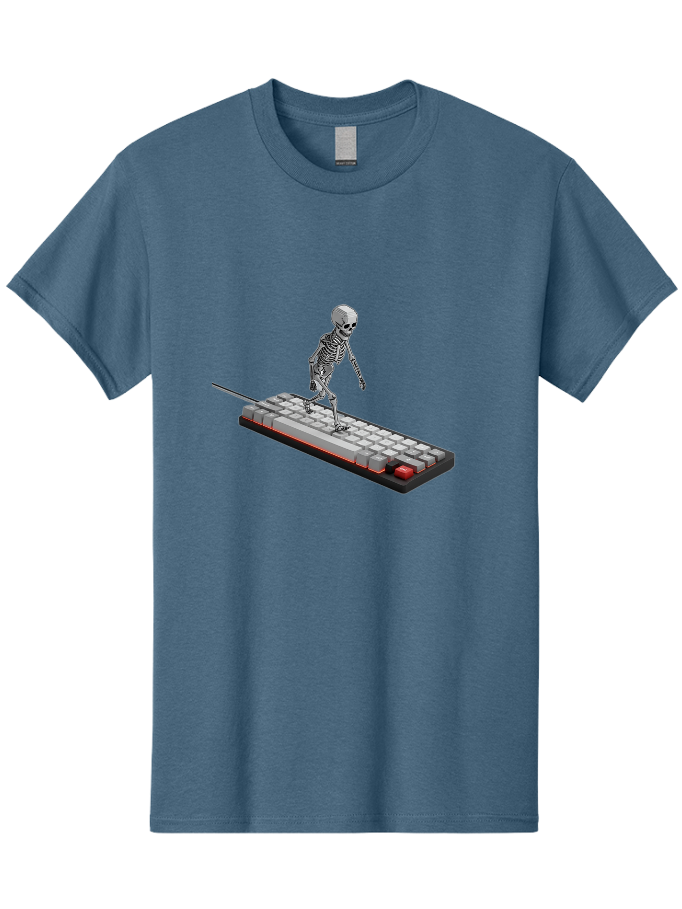 Skeleton-On-Keyboard Men'S Graphic Tee, 100% Cotton, Comfortable Casual Summer Wear, Machine Washable, Vintage Camera, Old Camera, Antique Camera, Black Camera, Classic Photography, Photography Equipment, Nostalgic Device, Film Camera, Ban482