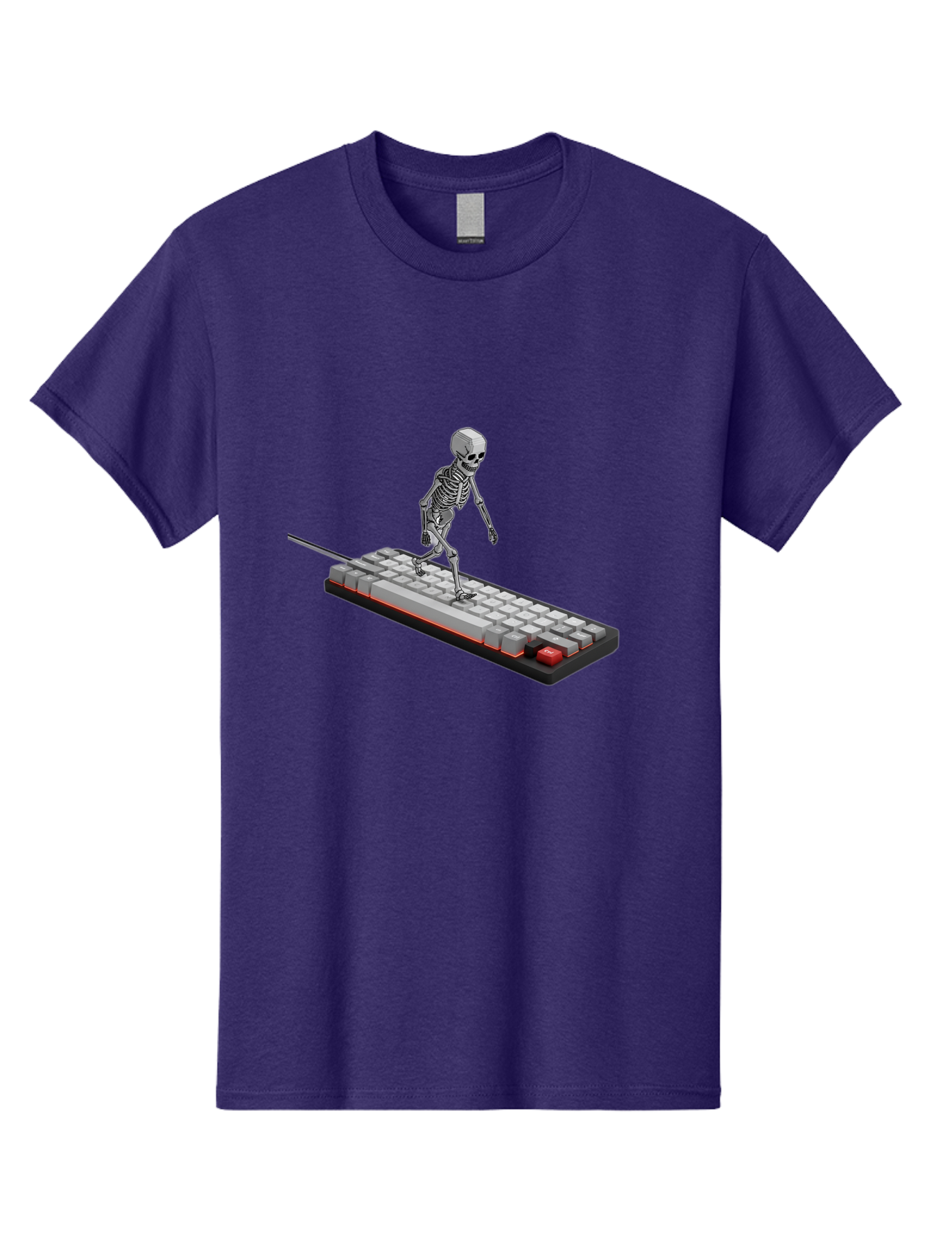 Skeleton-On-Keyboard Men'S Graphic Tee, 100% Cotton, Comfortable Casual Summer Wear, Machine Washable, Vintage Camera, Old Camera, Antique Camera, Black Camera, Classic Photography, Photography Equipment, Nostalgic Device, Film Camera, Ban482