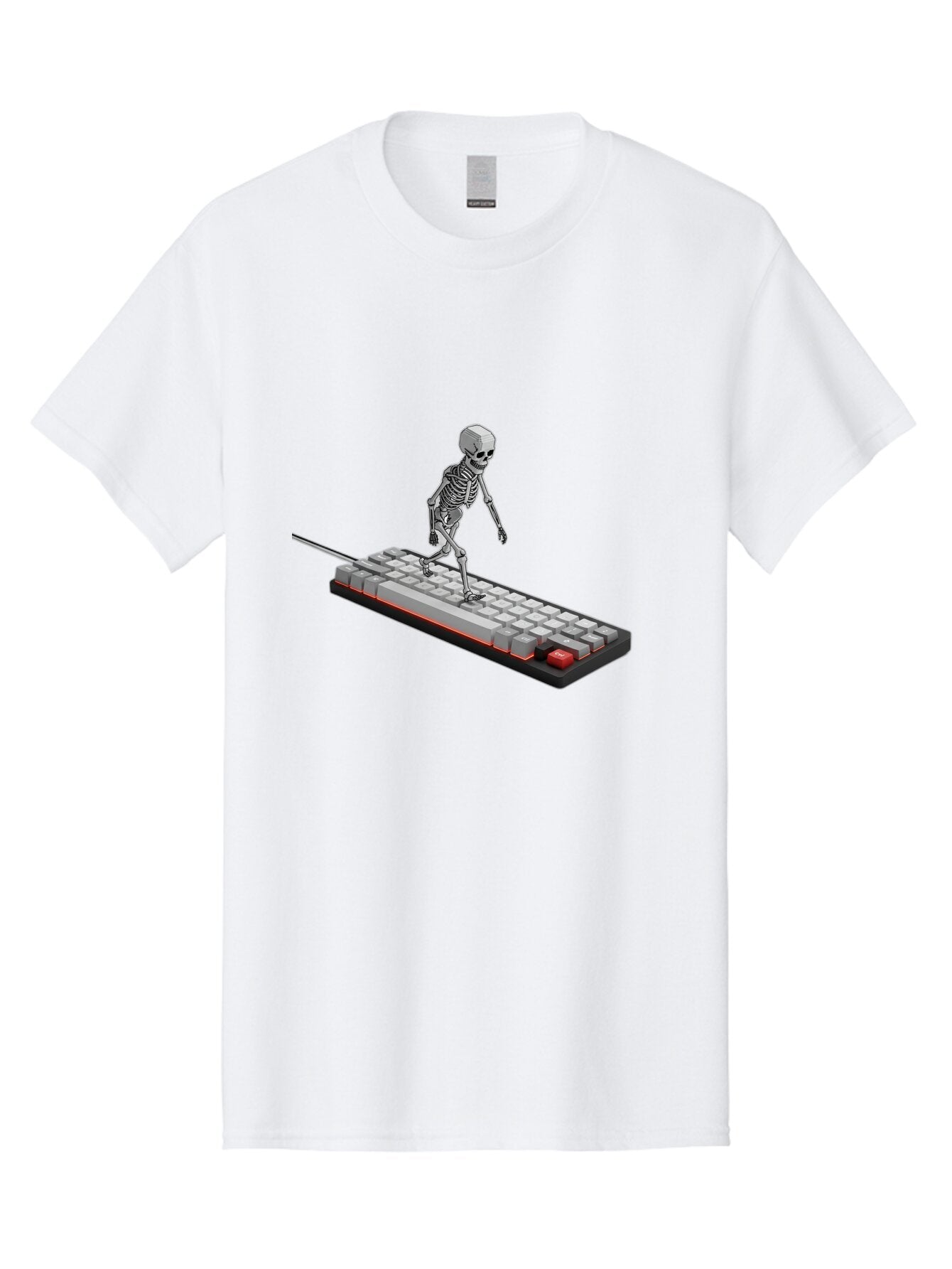 Skeleton-On-Keyboard Men'S Graphic Tee, 100% Cotton, Comfortable Casual Summer Wear, Machine Washable, Vintage Camera, Old Camera, Antique Camera, Black Camera, Classic Photography, Photography Equipment, Nostalgic Device, Film Camera, Ban482 9